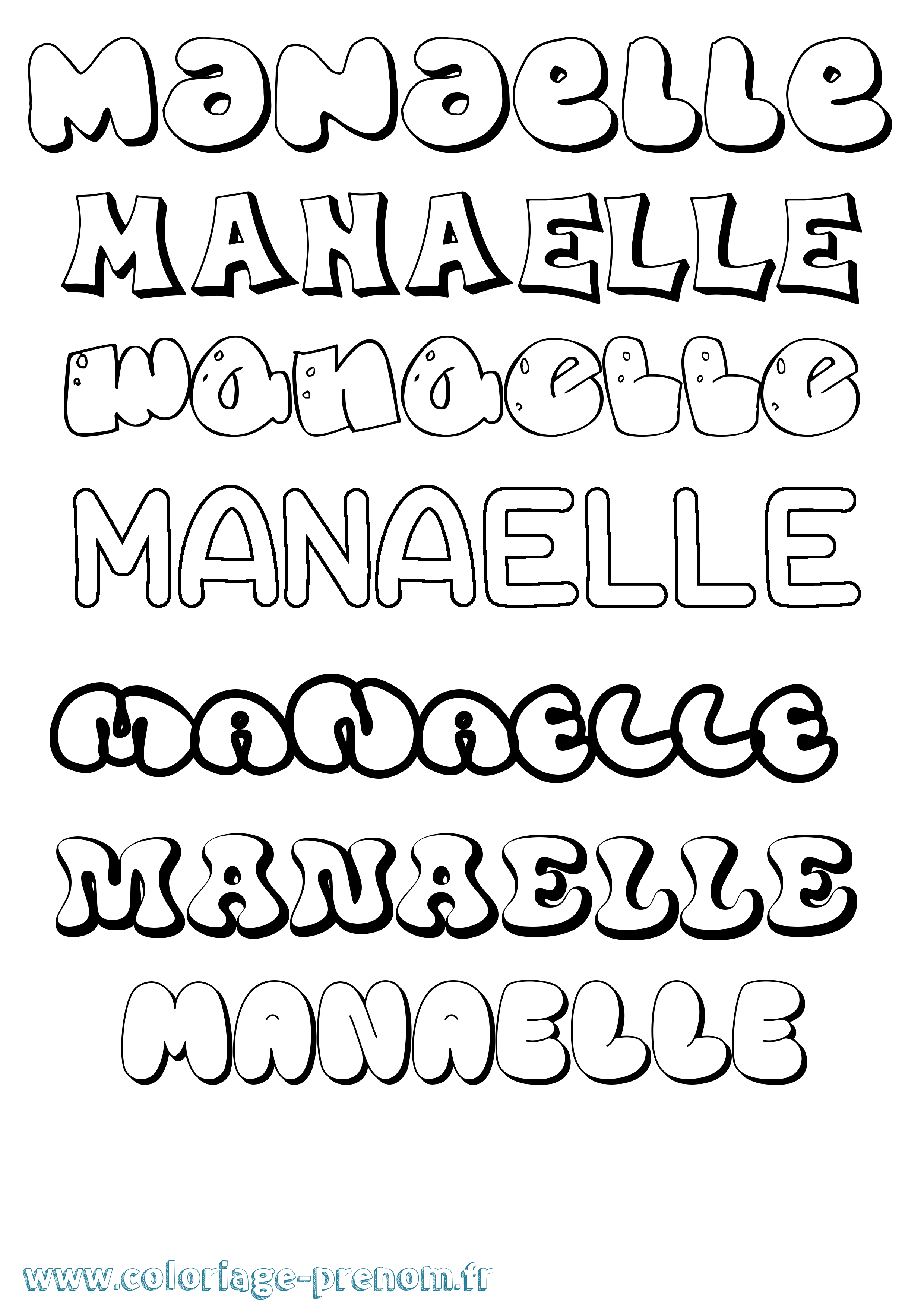 Coloriage Manaelle Bubble Coloriage prénom Manaelle Bubble