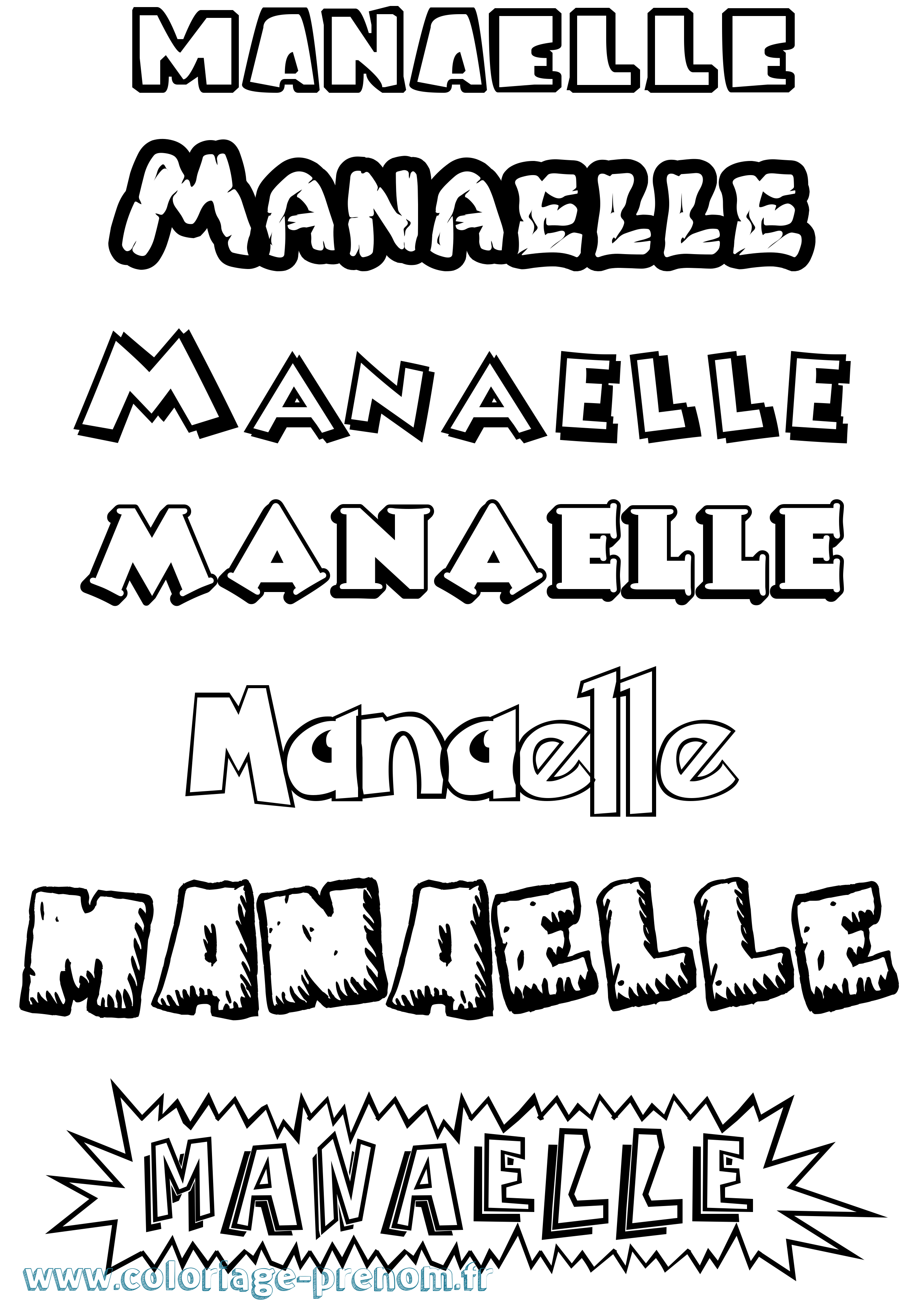 Coloriage Manaelle Dessin Animé Coloriage prénom Manaelle Dessin Animé