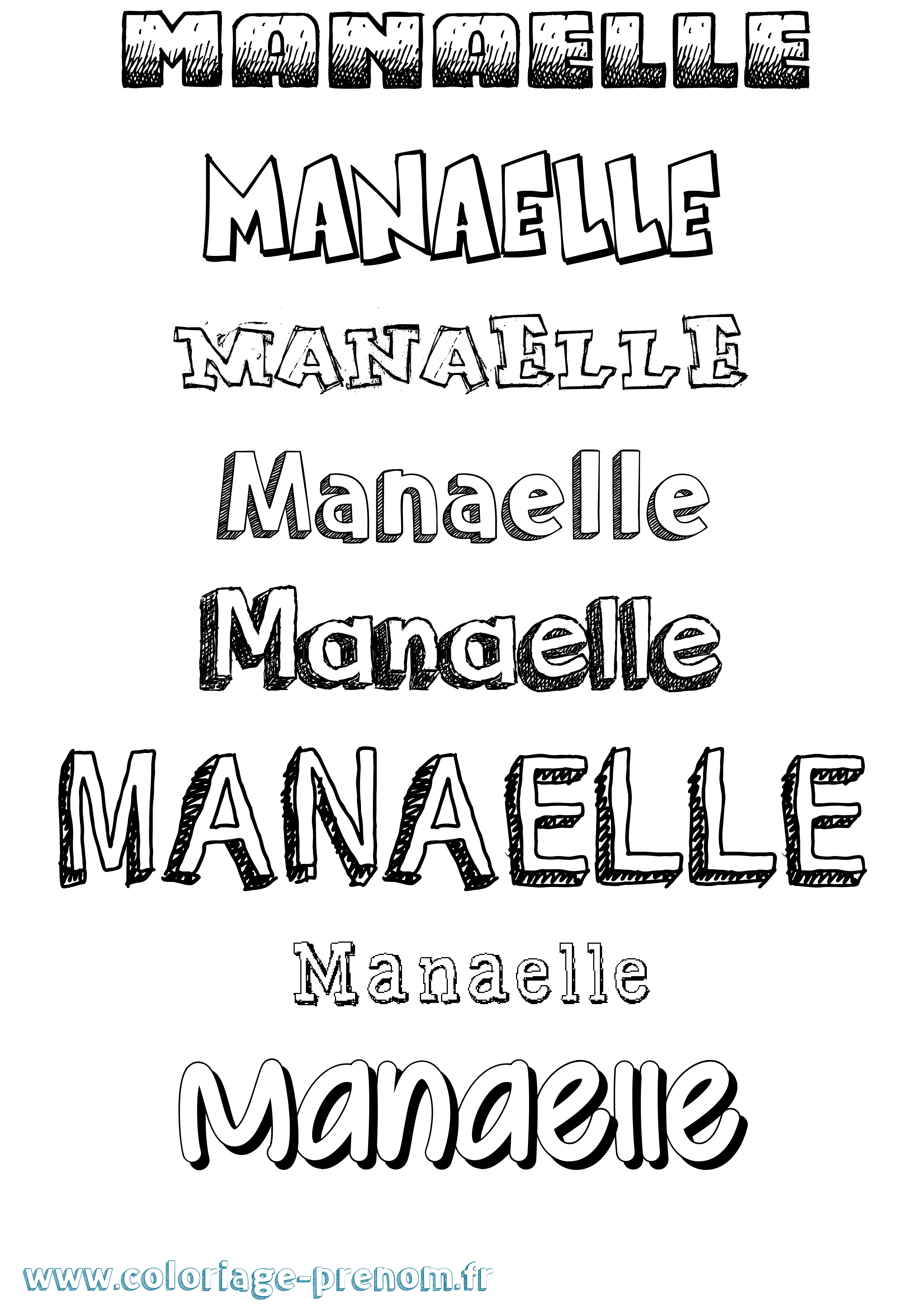 Coloriage Manaelle Dessiné Coloriage prénom Manaelle Dessiné