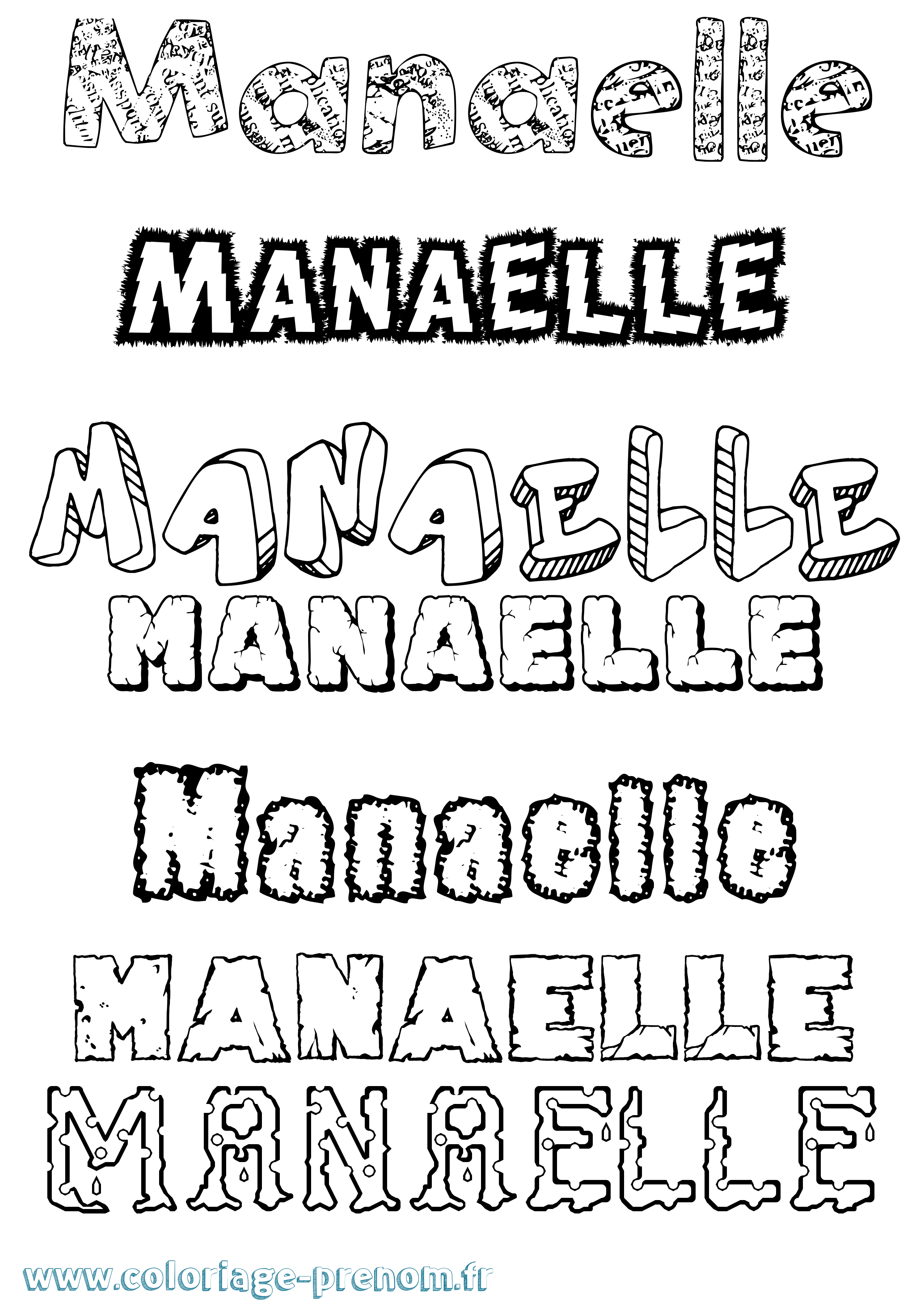 Coloriage Manaelle Destructuré Coloriage prénom Manaelle Destructuré
