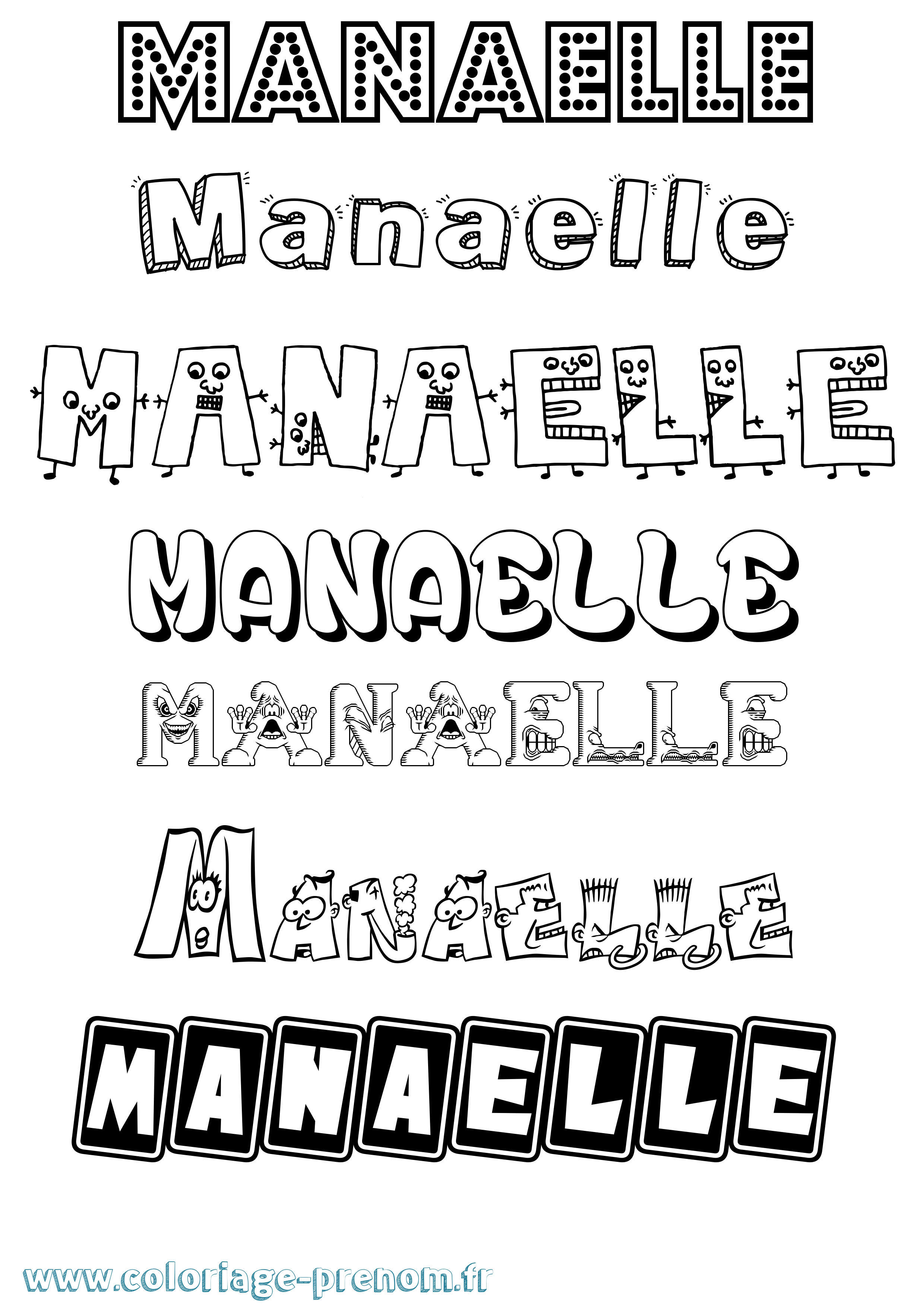 Coloriage Manaelle Fun Coloriage prénom Manaelle Fun
