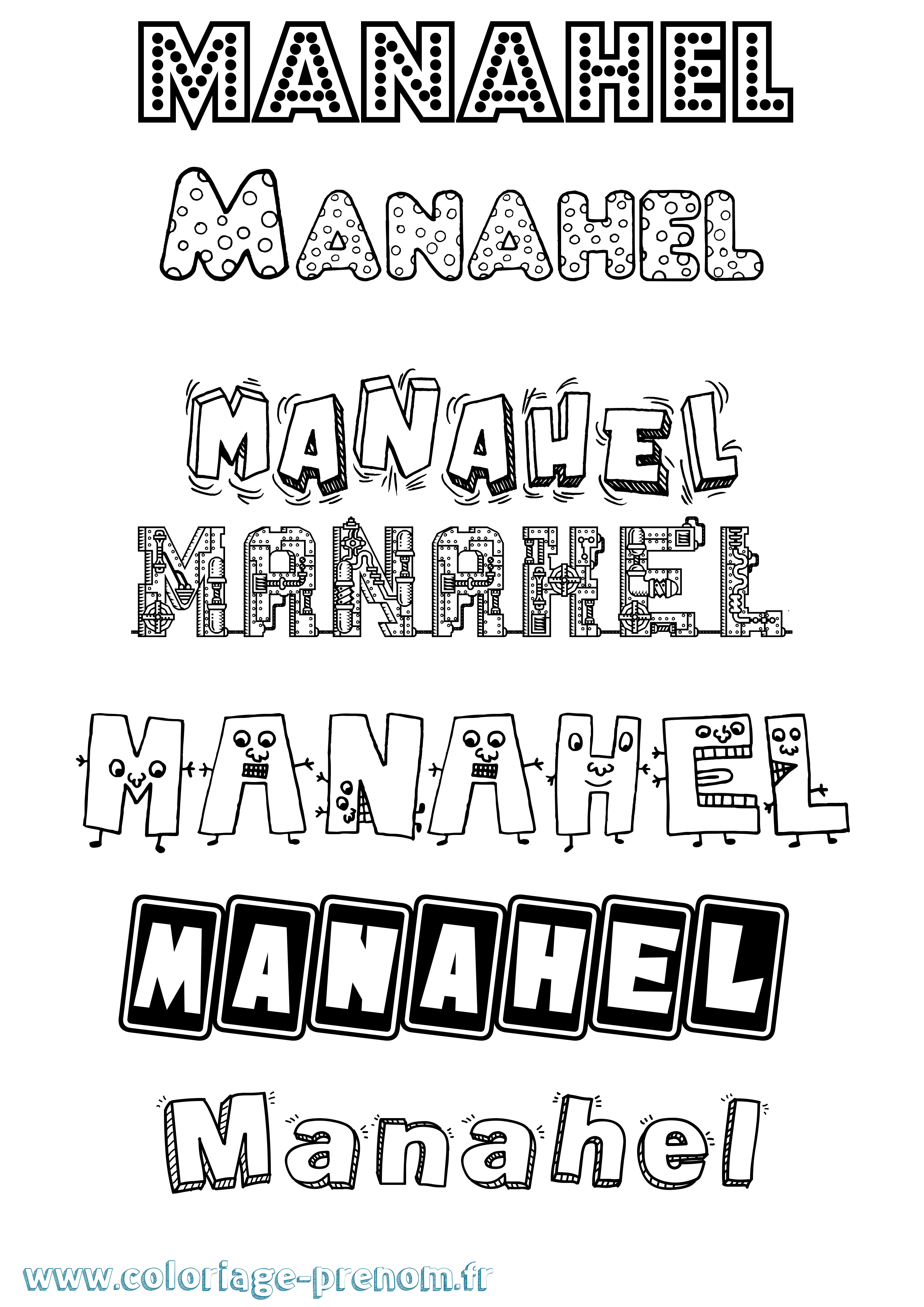 Coloriage Manahel Fun Coloriage prénom Manahel Fun