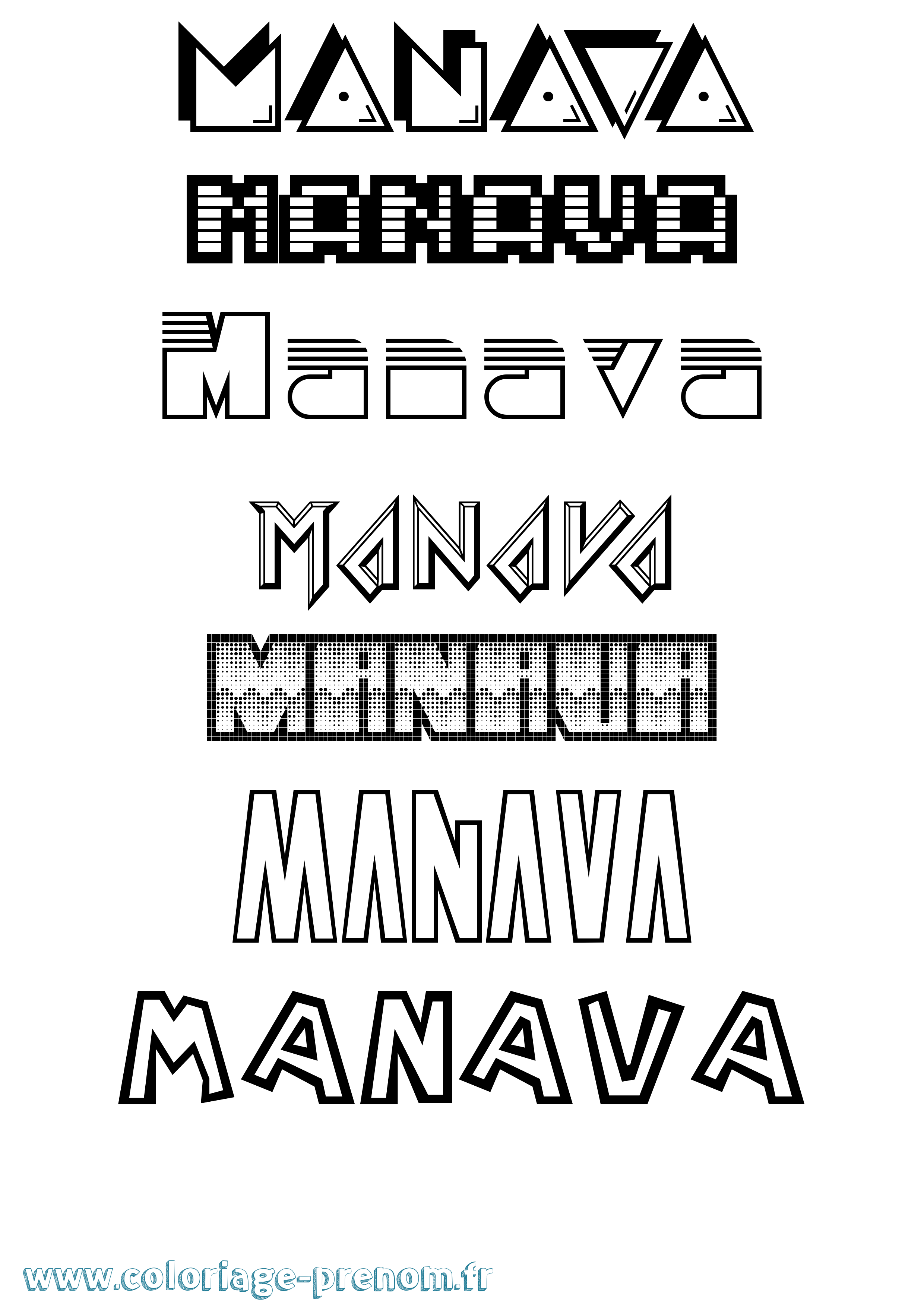 Coloriage Manava Jeux Vidéos Coloriage prénom Manava Jeux Vidéos