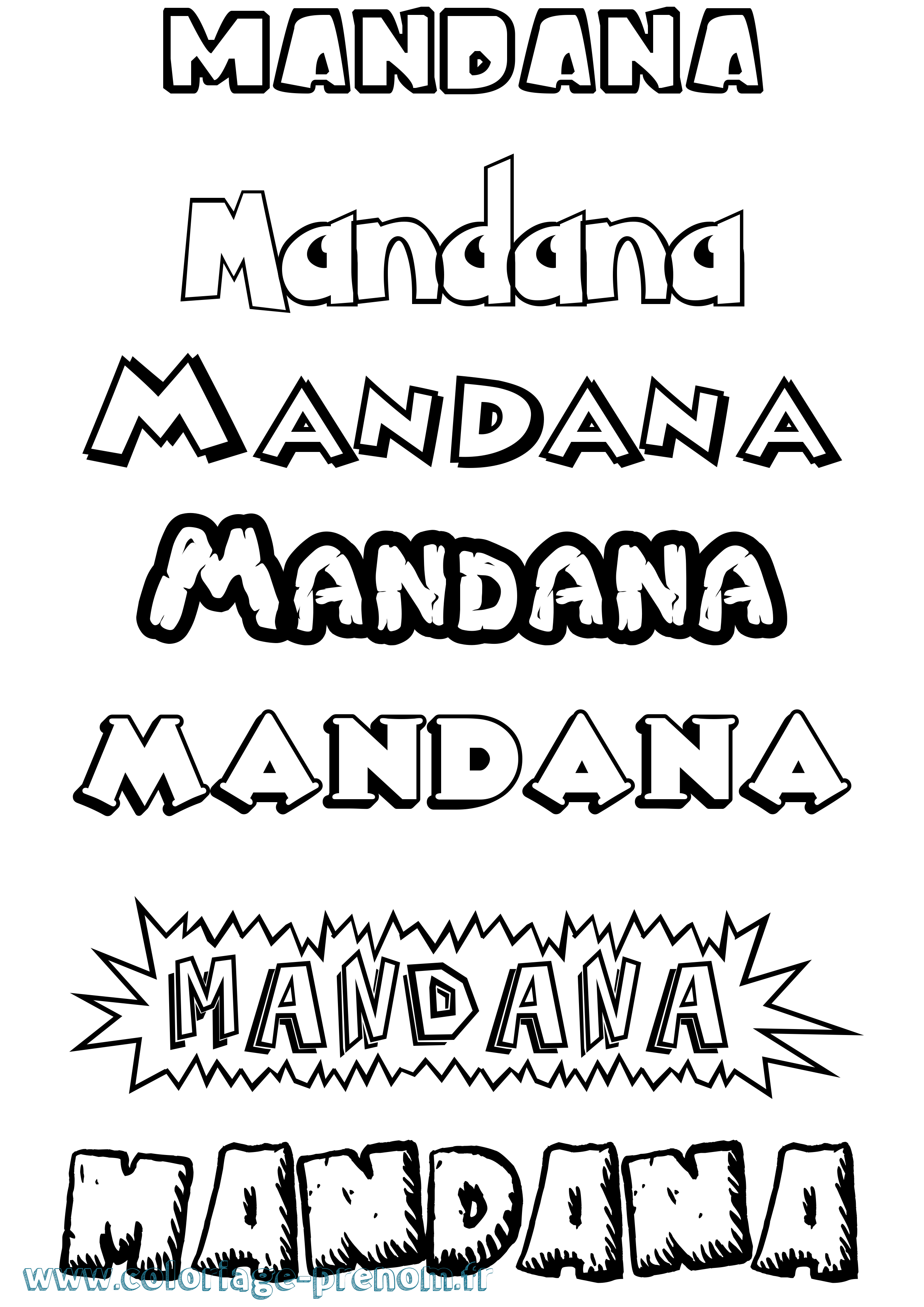 Coloriage Mandana Dessin Animé Coloriage prénom Mandana Dessin Animé