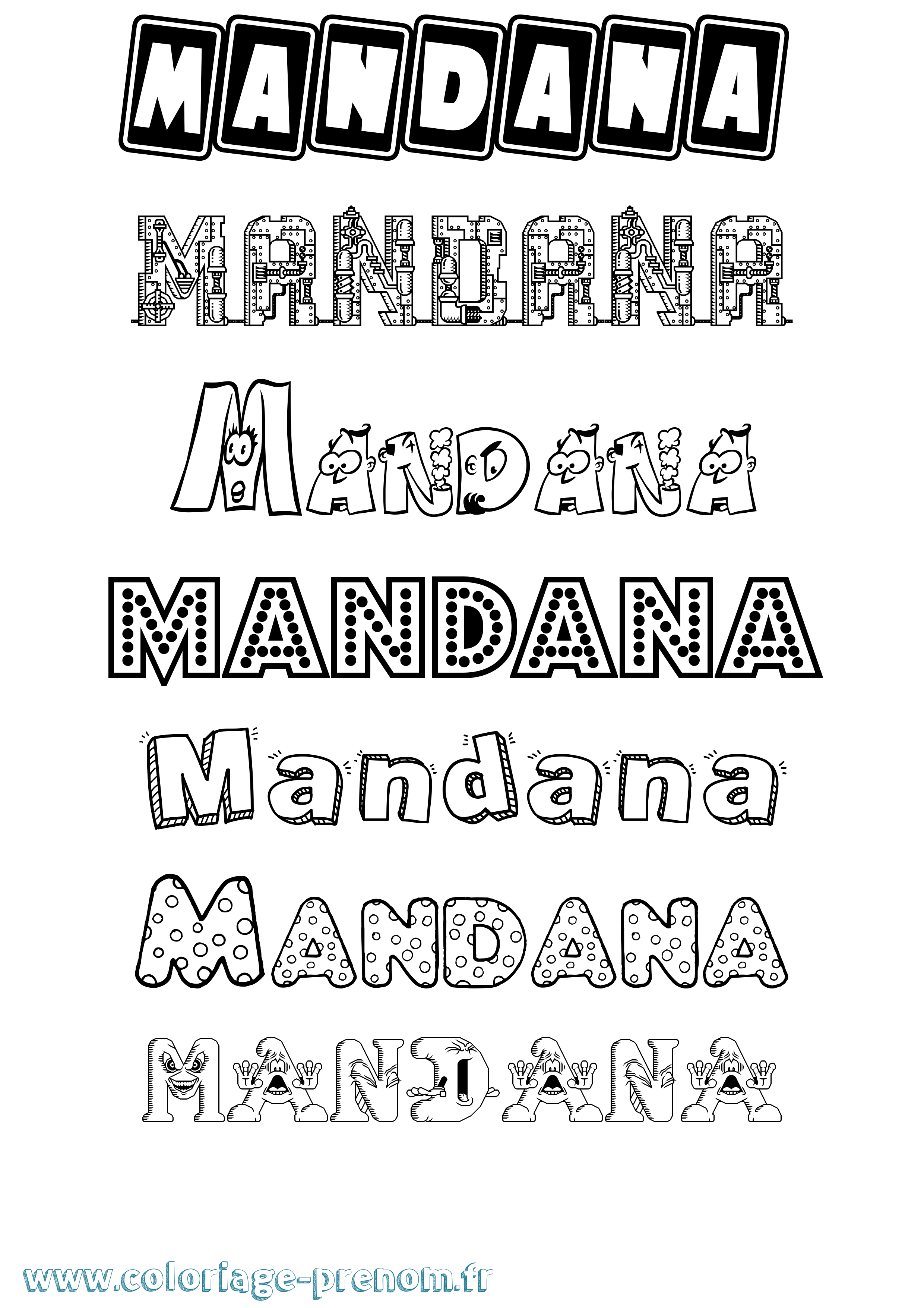Coloriage Mandana Fun Coloriage prénom Mandana Fun