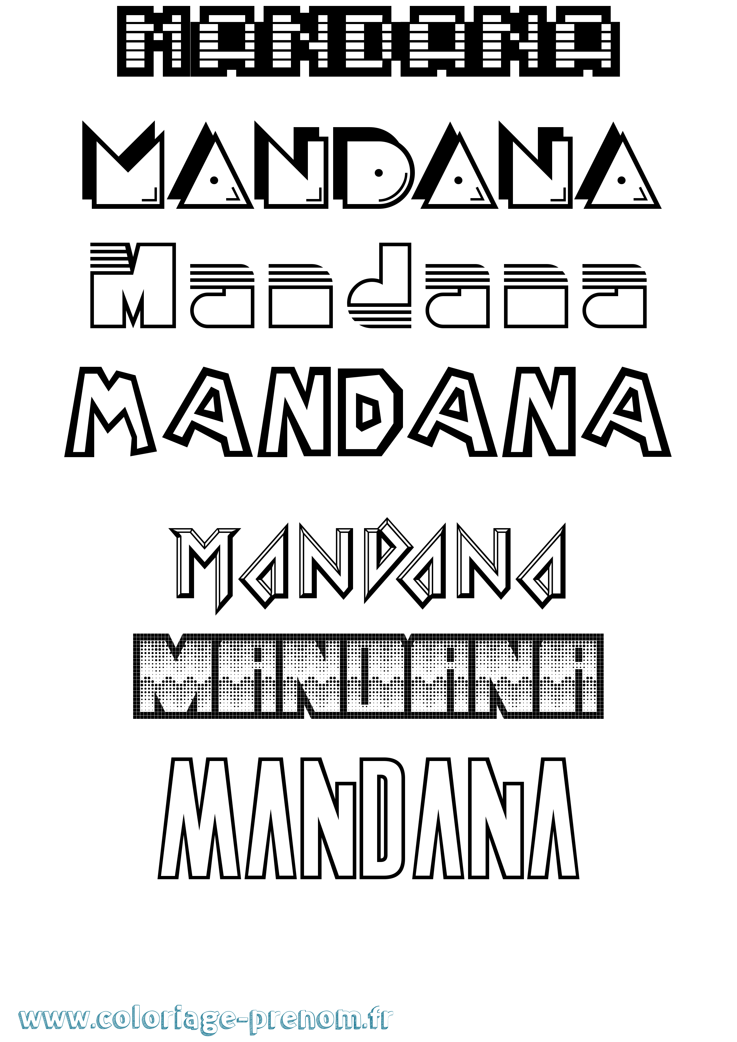 Coloriage Mandana Jeux Vidéos Coloriage prénom Mandana Jeux Vidéos