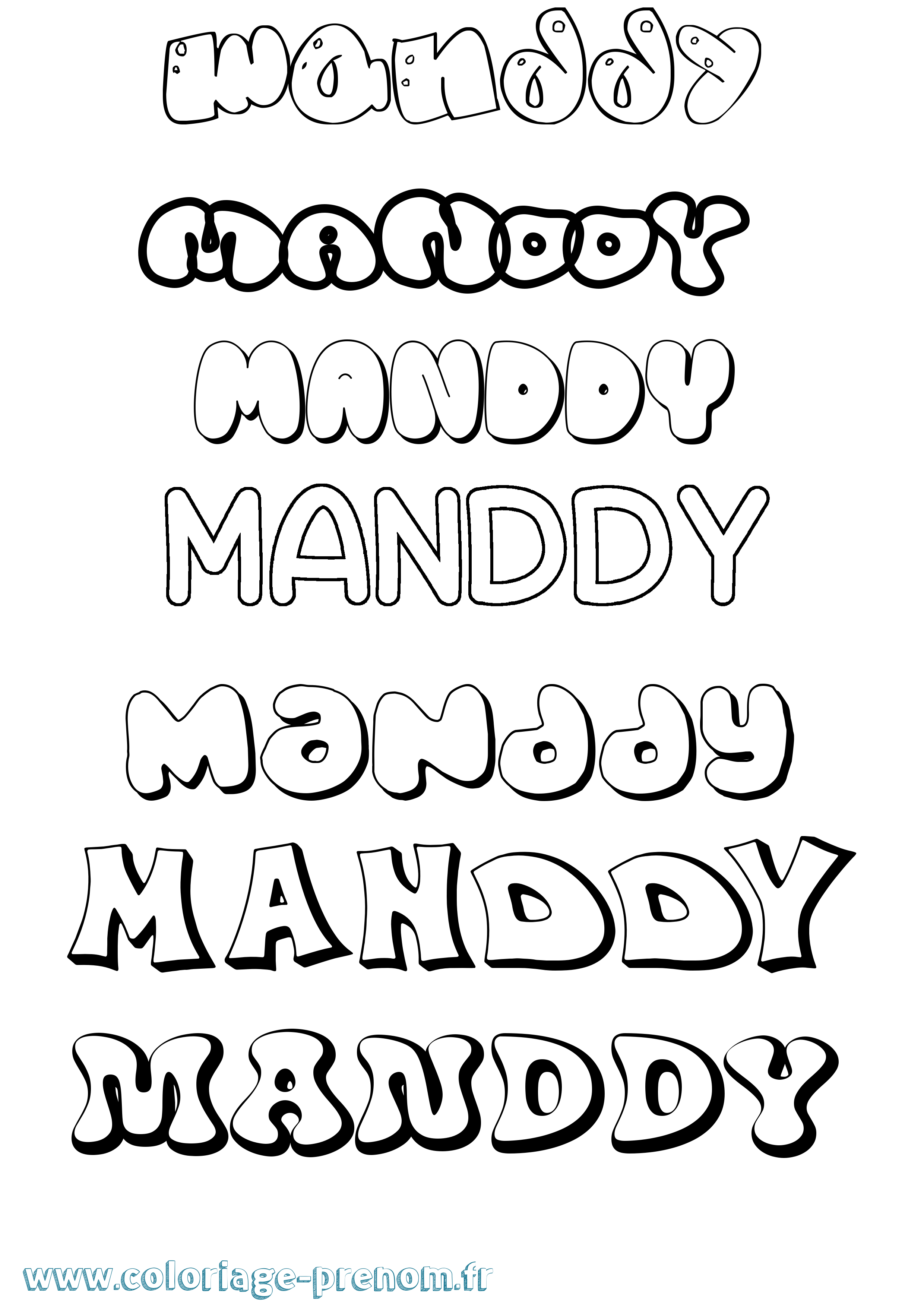 Coloriage Manddy Bubble Coloriage prénom Manddy Bubble