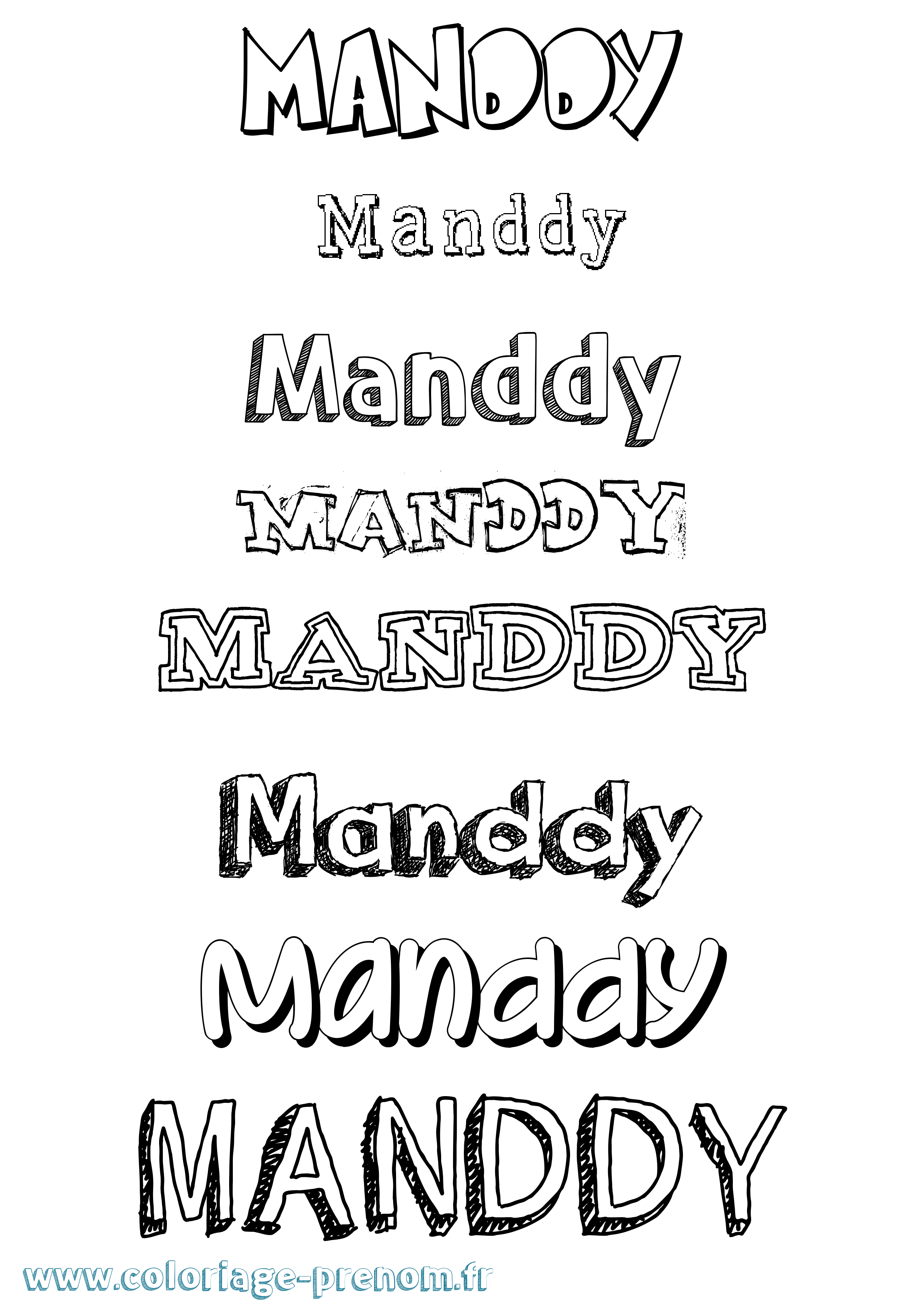 Coloriage Manddy Dessiné Coloriage prénom Manddy Dessiné