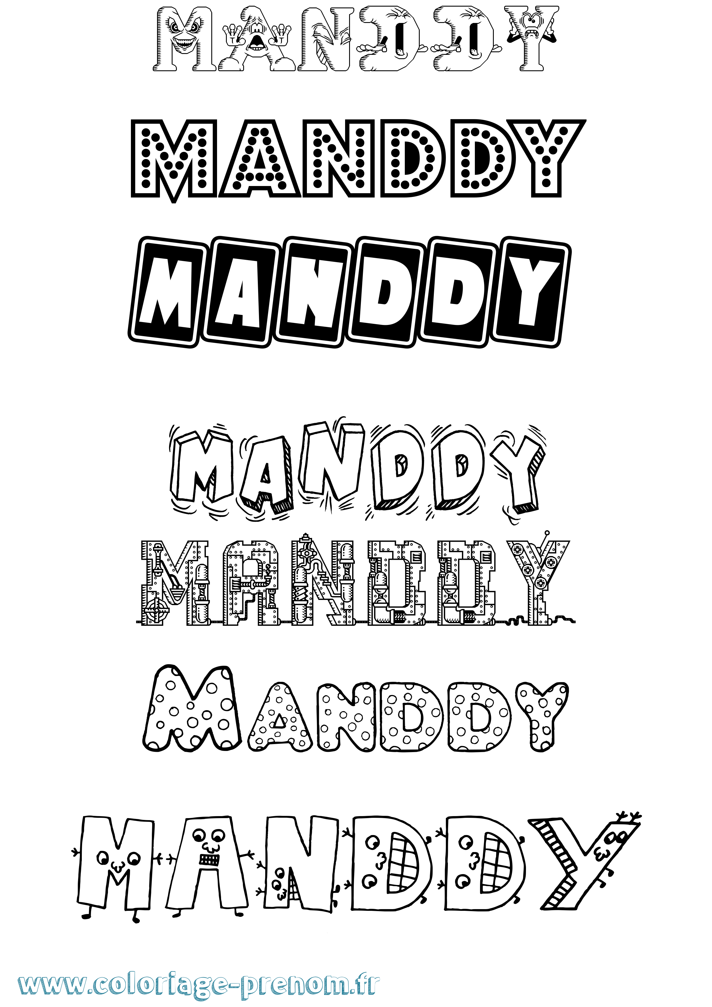Coloriage Manddy Fun Coloriage prénom Manddy Fun