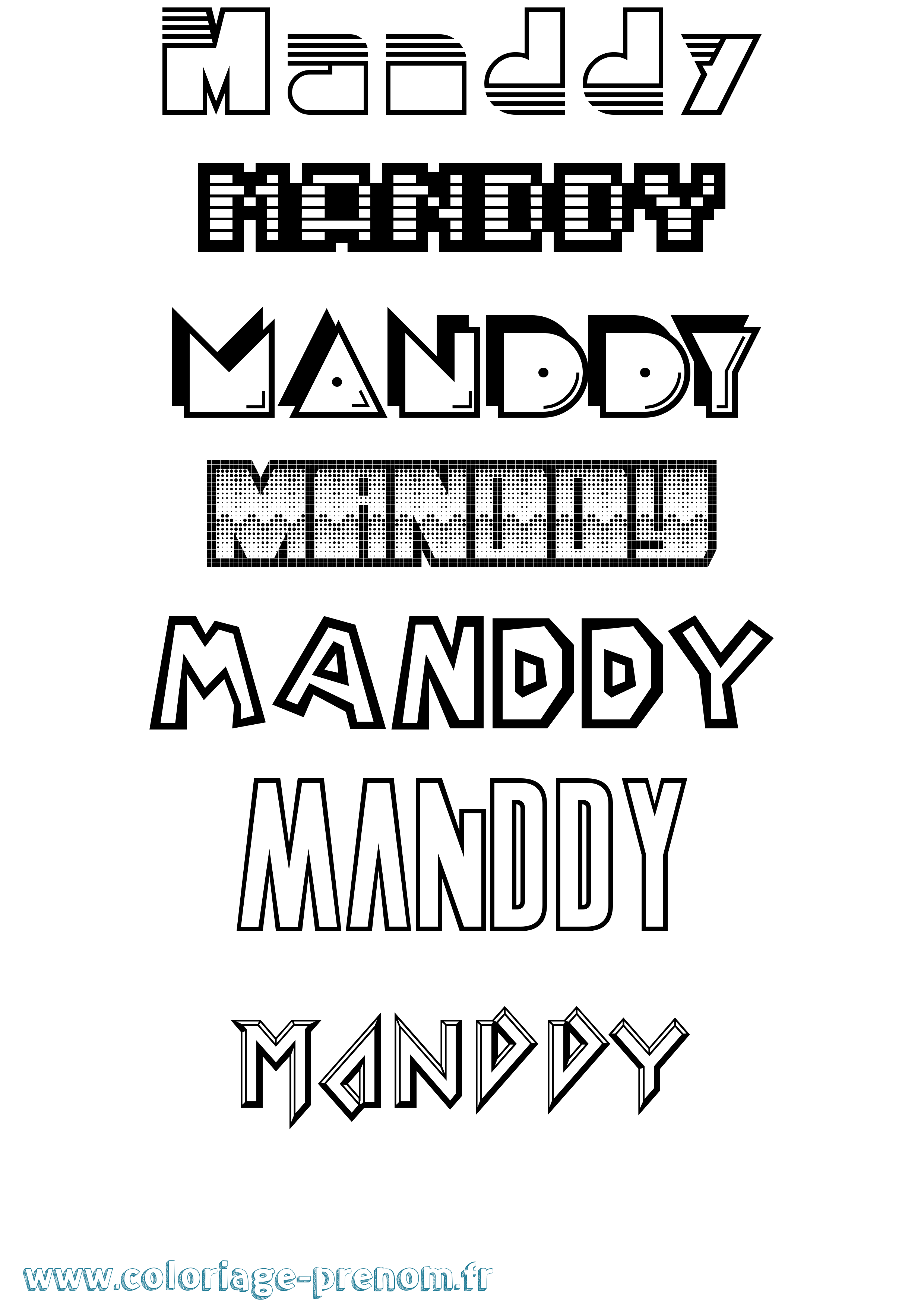 Coloriage Manddy Jeux Vidéos Coloriage prénom Manddy Jeux Vidéos