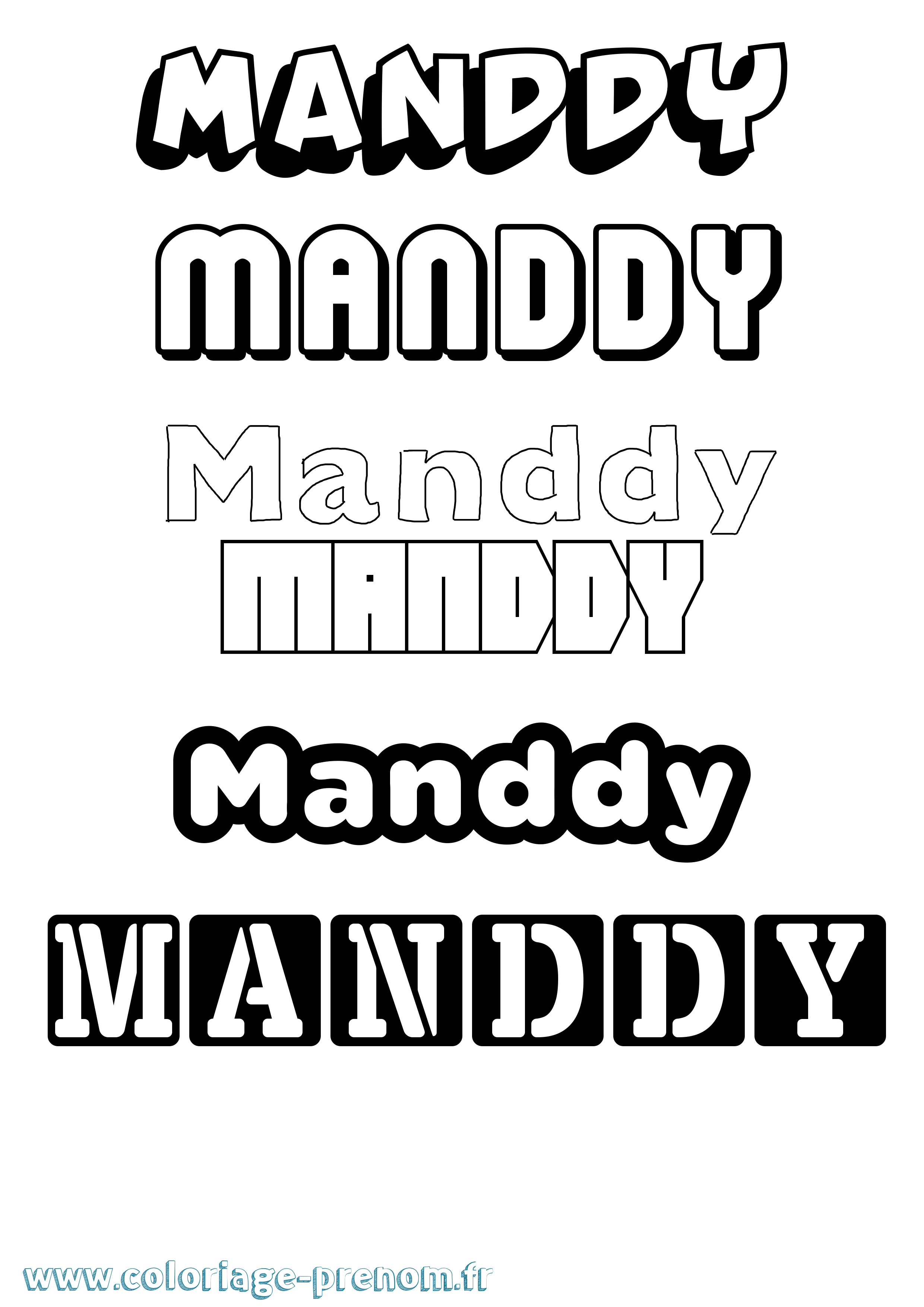 Coloriage Manddy Simple Coloriage prénom Manddy Simple