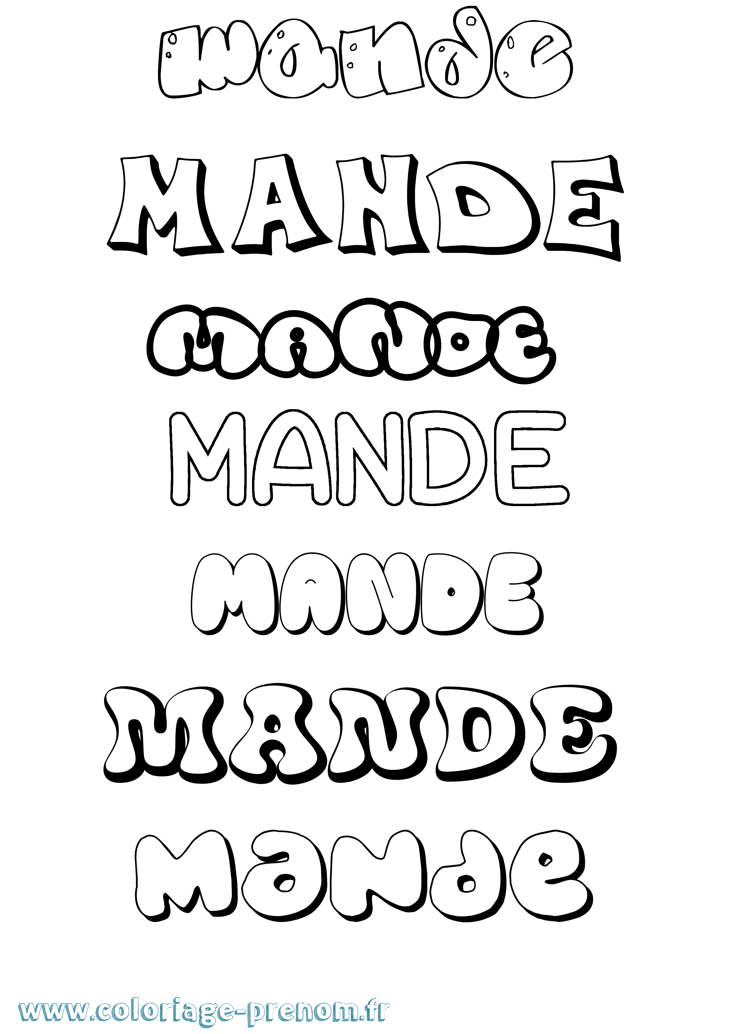 Coloriage Mande Bubble Coloriage prénom Mande Bubble