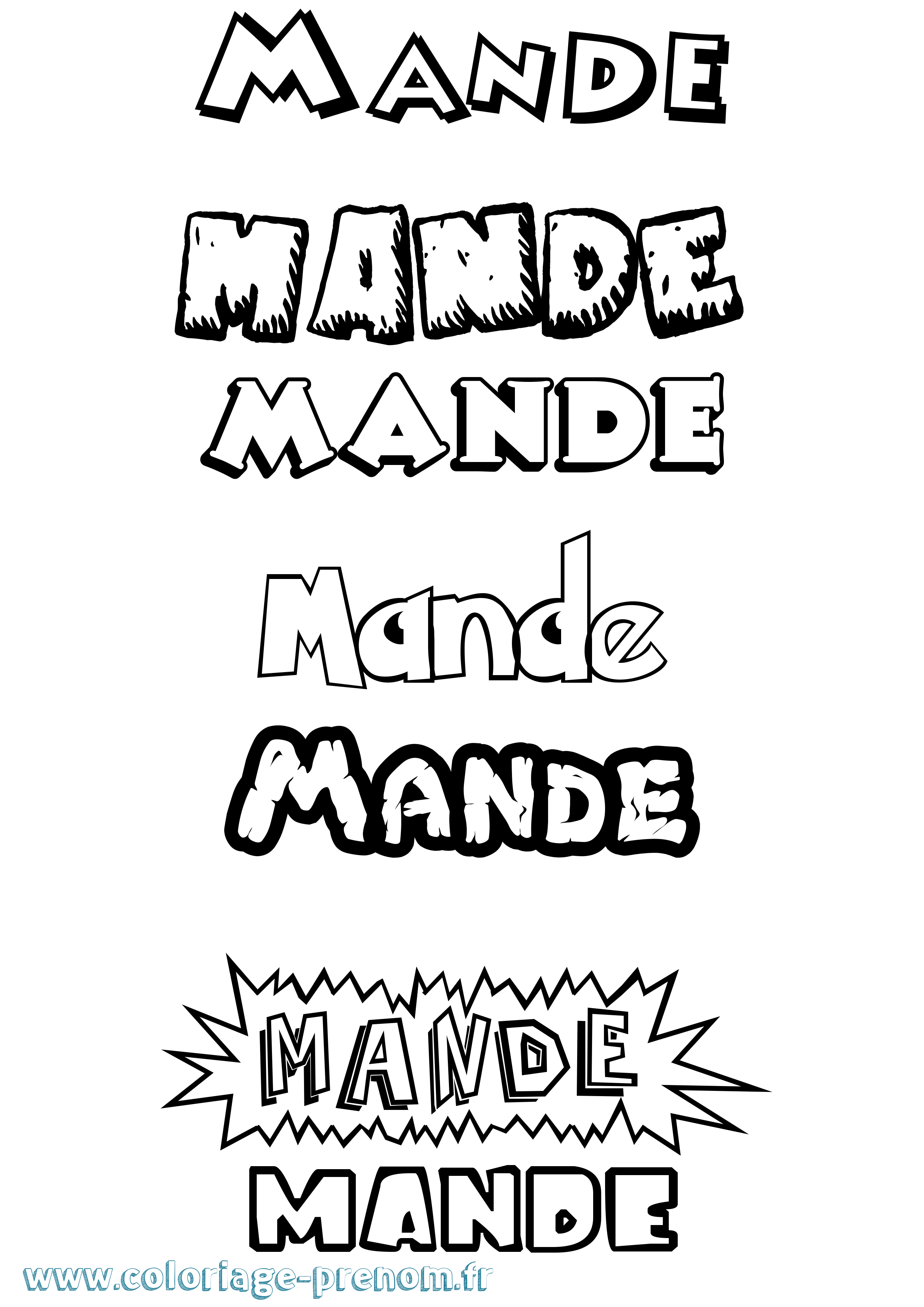 Coloriage Mande Dessin Animé Coloriage prénom Mande Dessin Animé