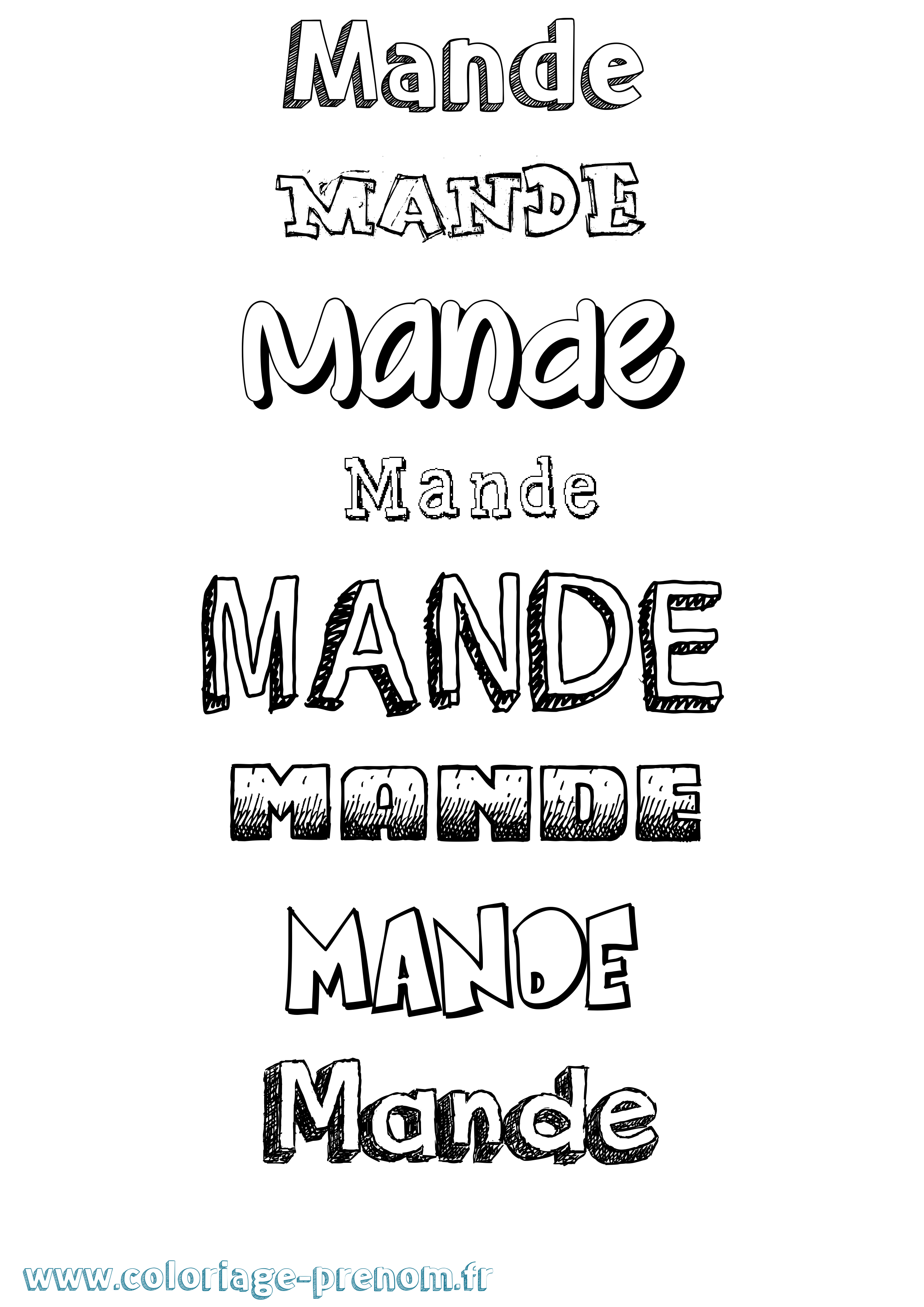 Coloriage Mande Dessiné Coloriage prénom Mande Dessiné