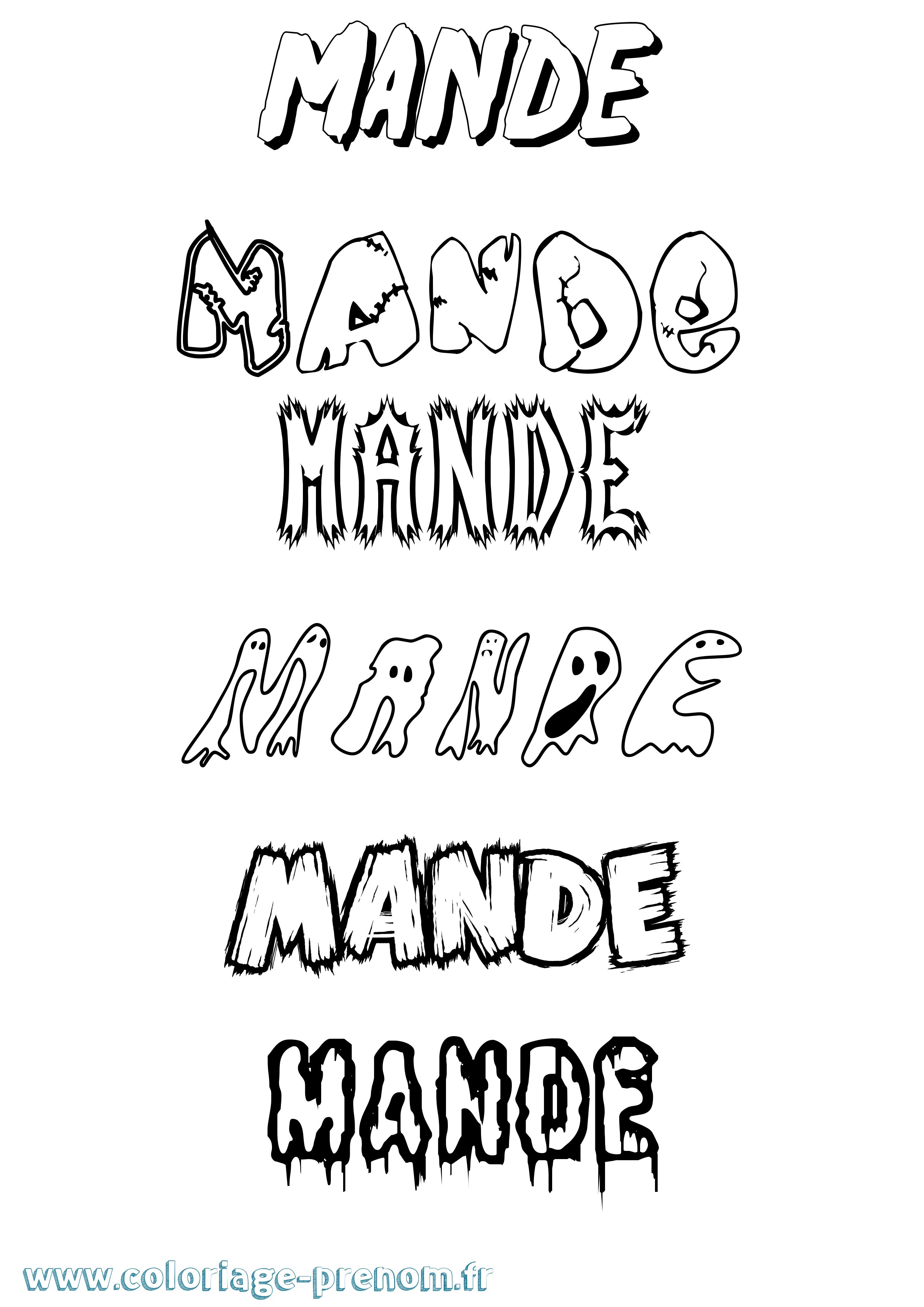 Coloriage Mande Frisson Coloriage prénom Mande Frisson