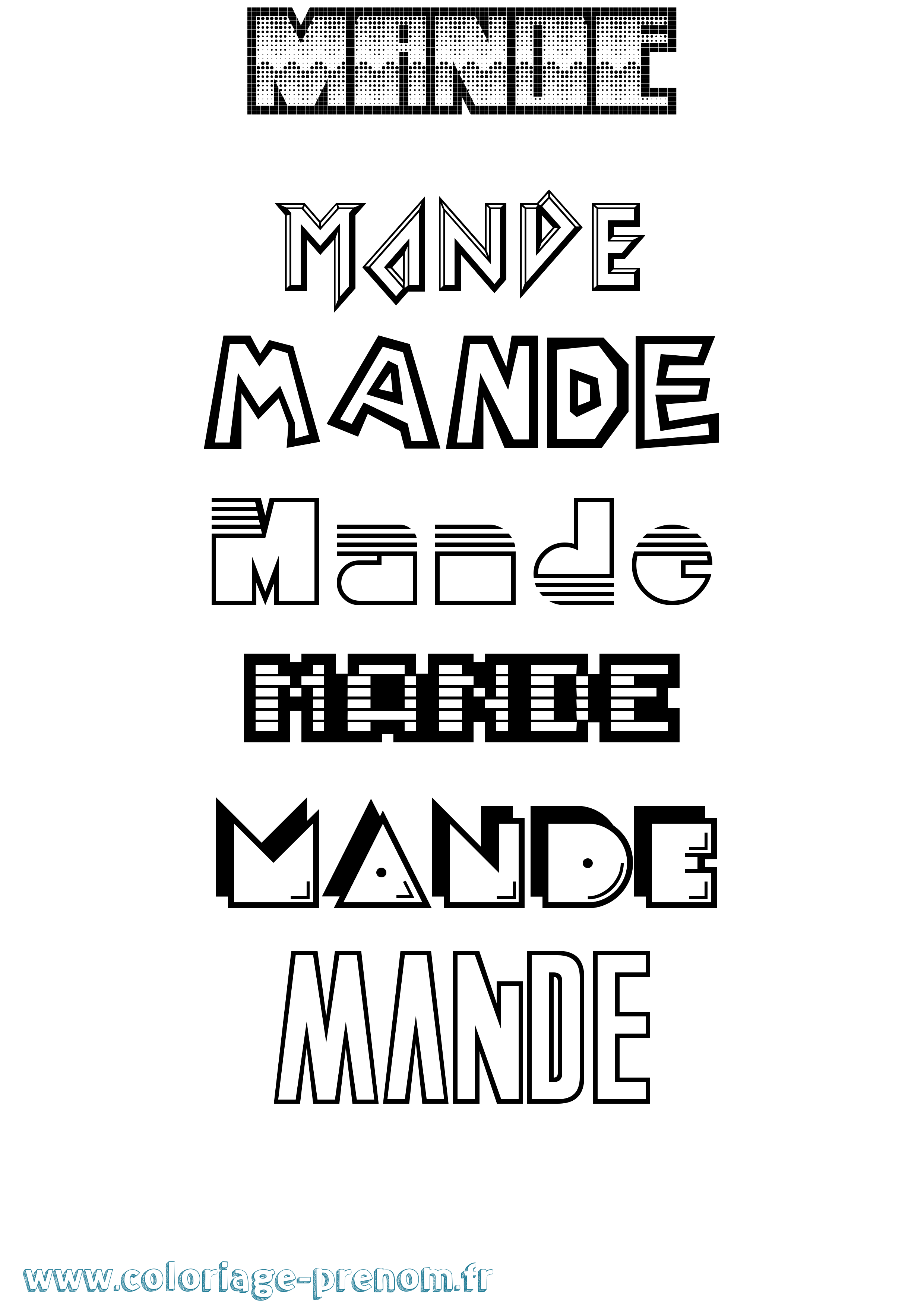 Coloriage Mande Jeux Vidéos Coloriage prénom Mande Jeux Vidéos