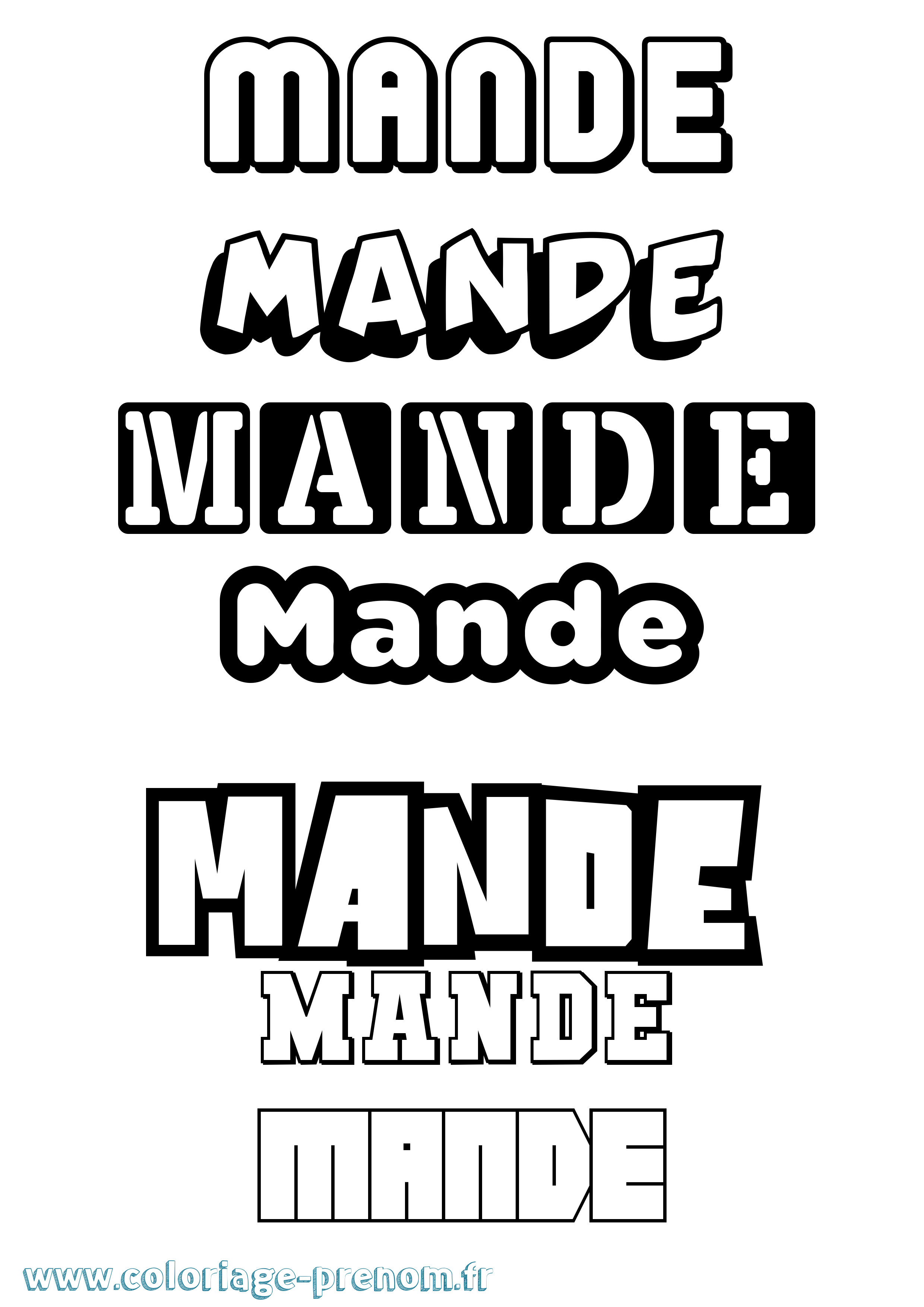 Coloriage Mande Simple Coloriage prénom Mande Simple