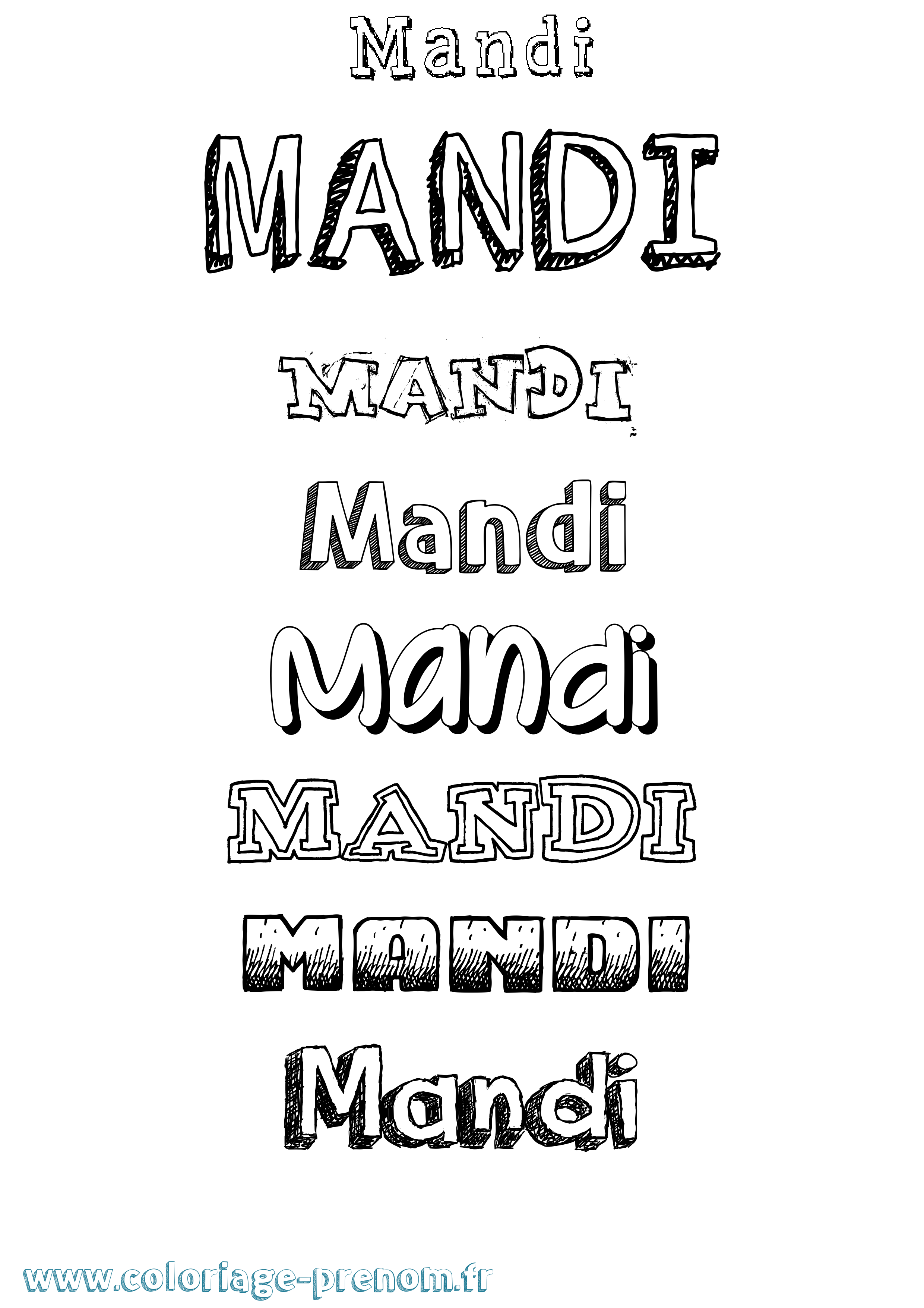 Coloriage Mandi Dessiné Coloriage prénom Mandi Dessiné