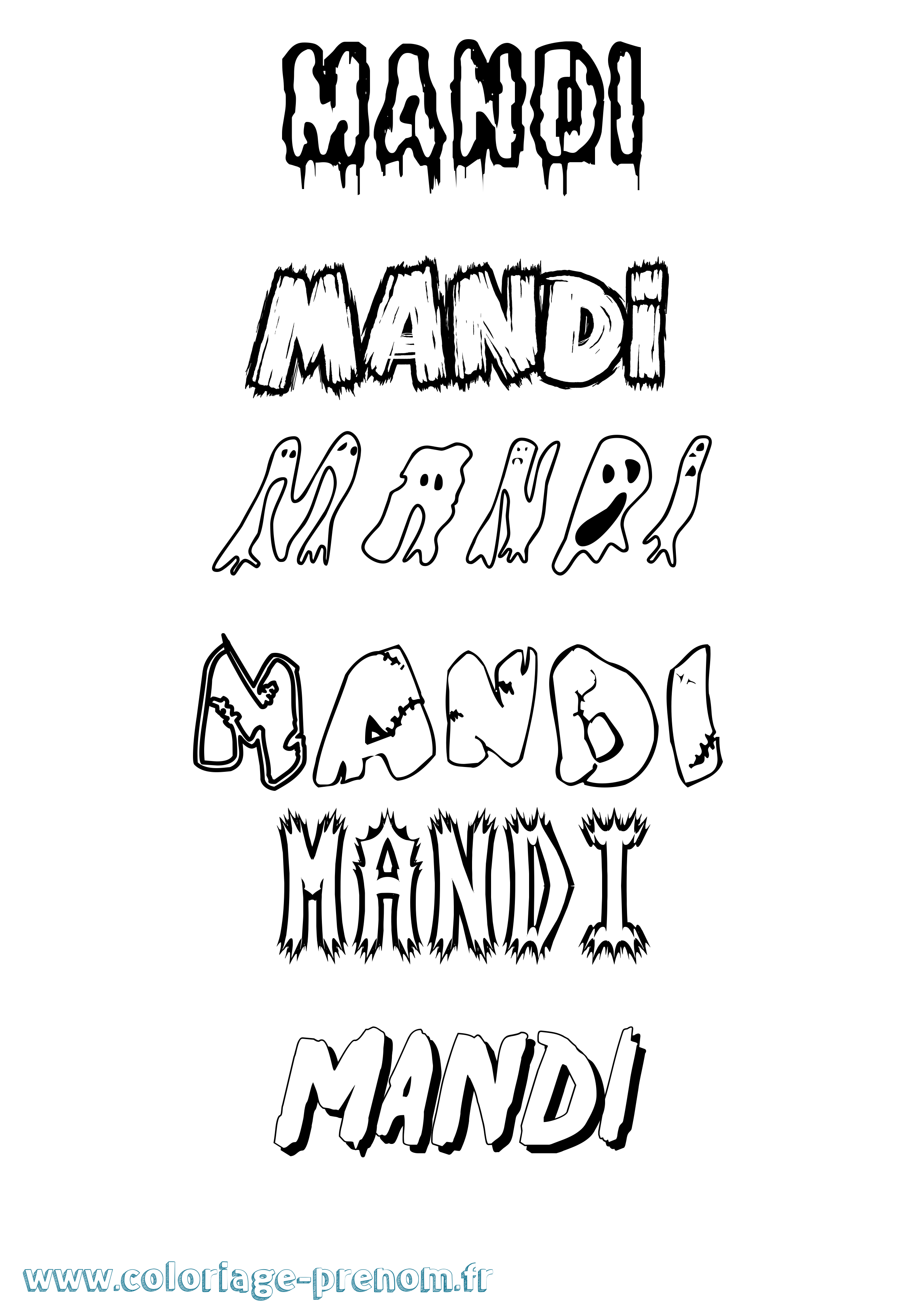 Coloriage Mandi Frisson Coloriage prénom Mandi Frisson