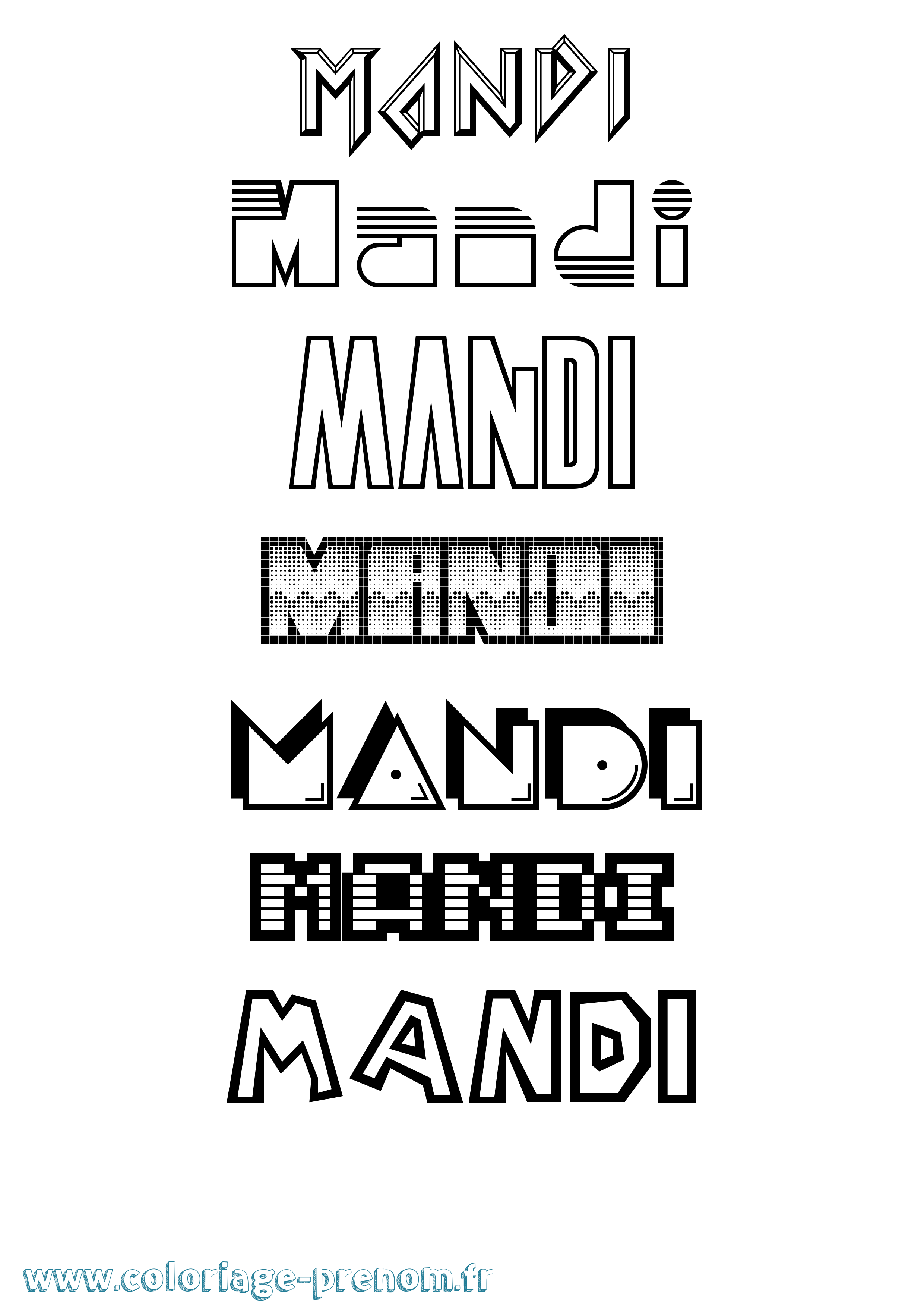 Coloriage Mandi Jeux Vidéos Coloriage prénom Mandi Jeux Vidéos