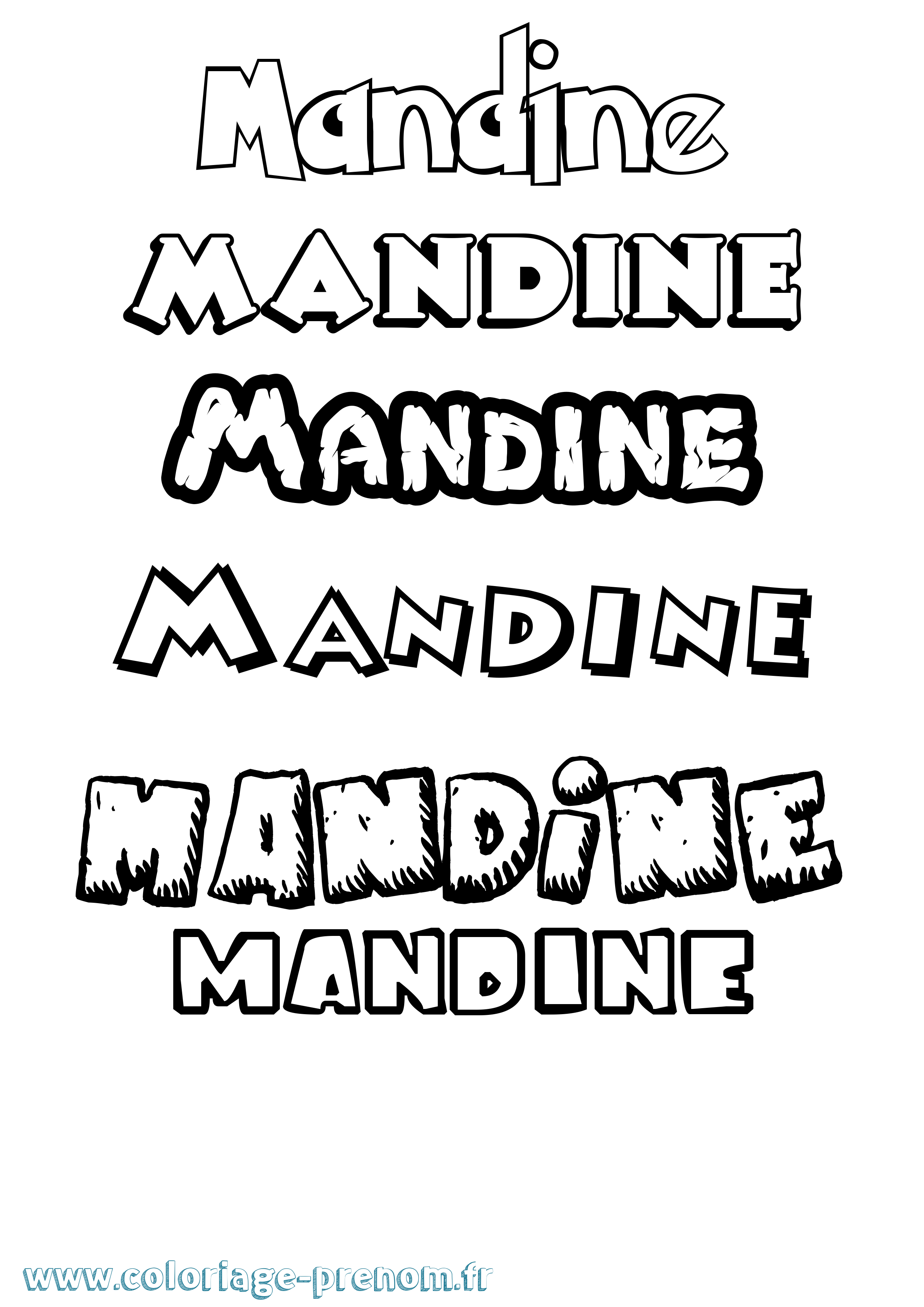 Coloriage Mandine Dessin Animé Coloriage prénom Mandine Dessin Animé