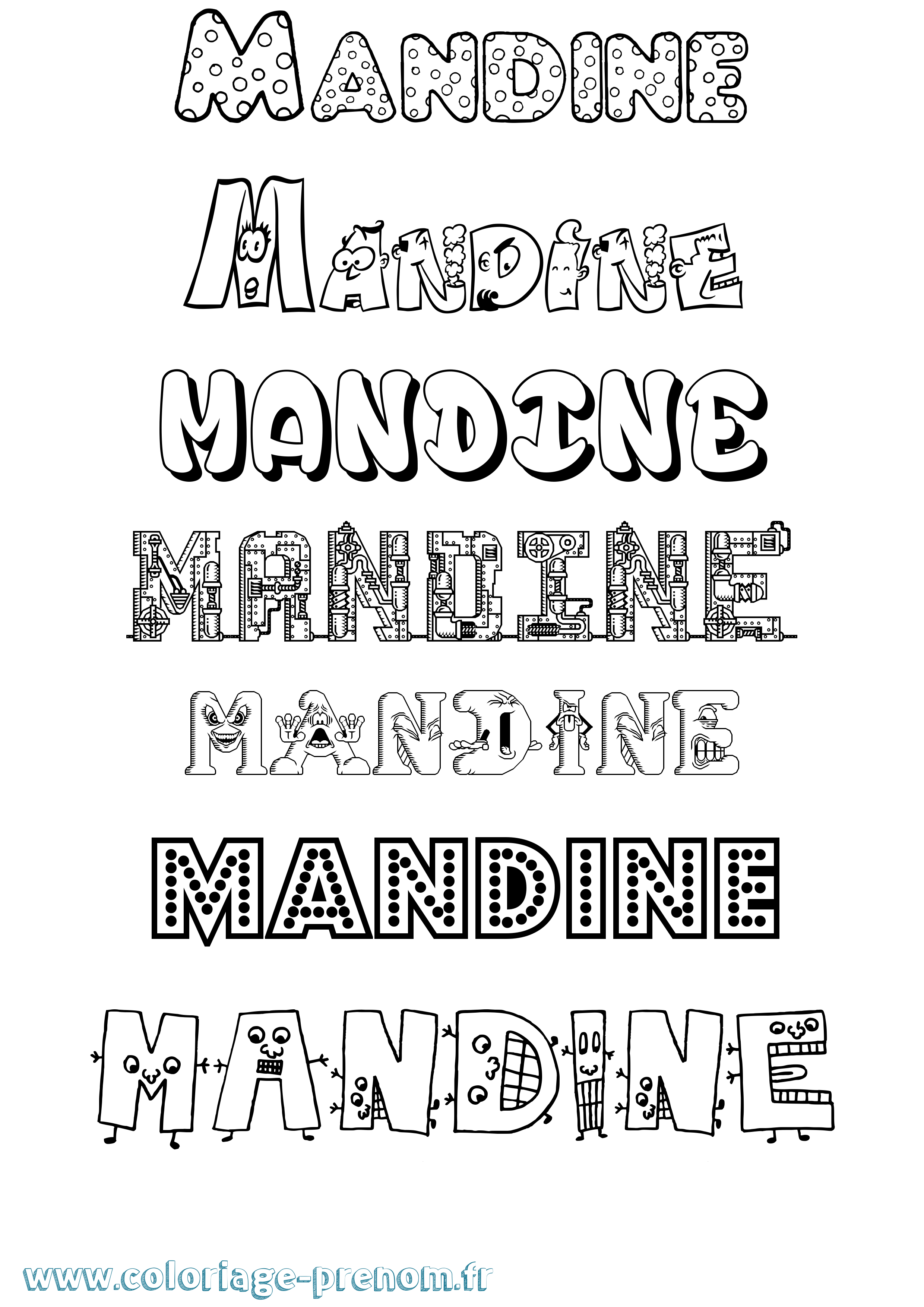 Coloriage Mandine Fun Coloriage prénom Mandine Fun