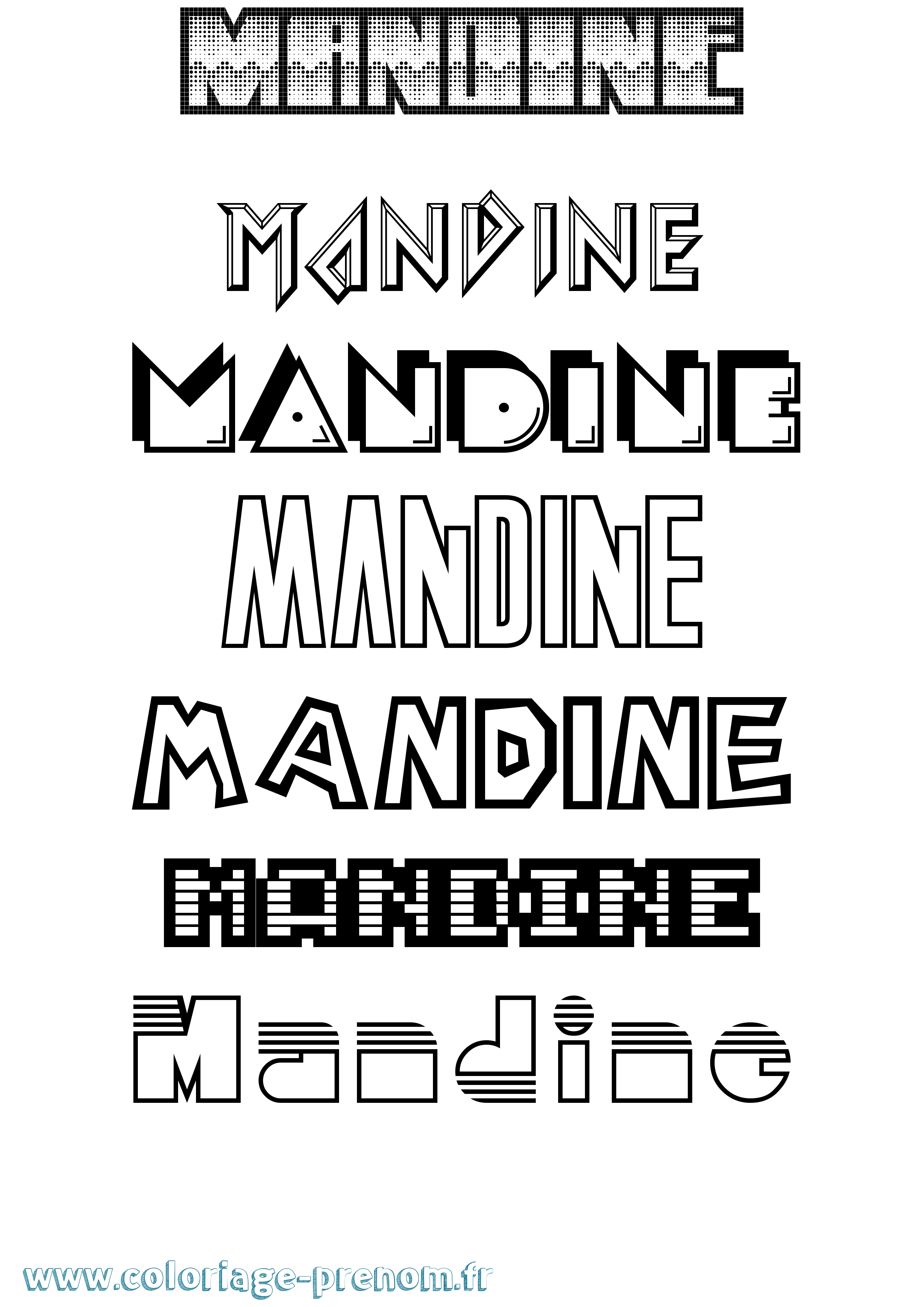 Coloriage Mandine Jeux Vidéos Coloriage prénom Mandine Jeux Vidéos