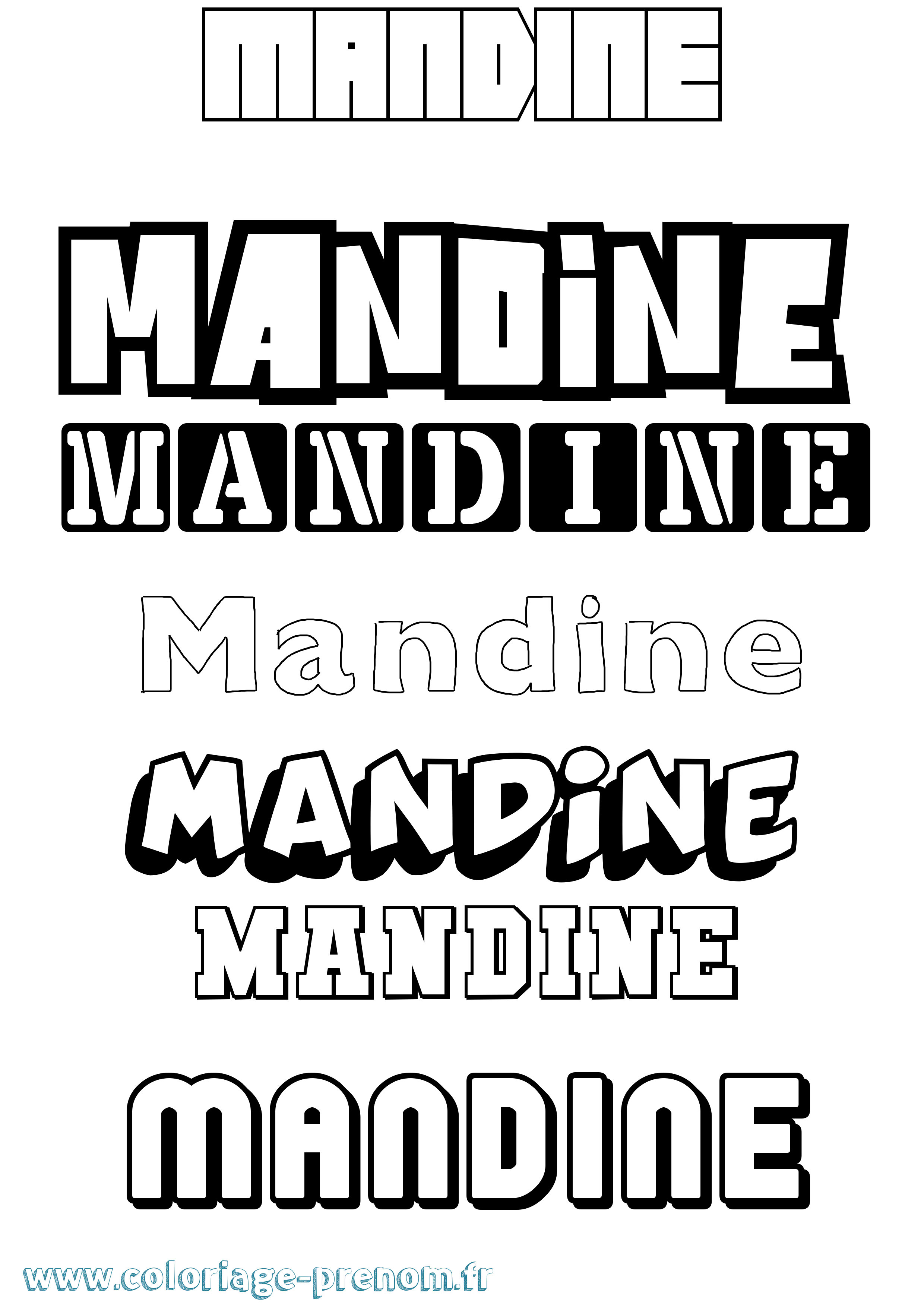 Coloriage Mandine Simple Coloriage prénom Mandine Simple
