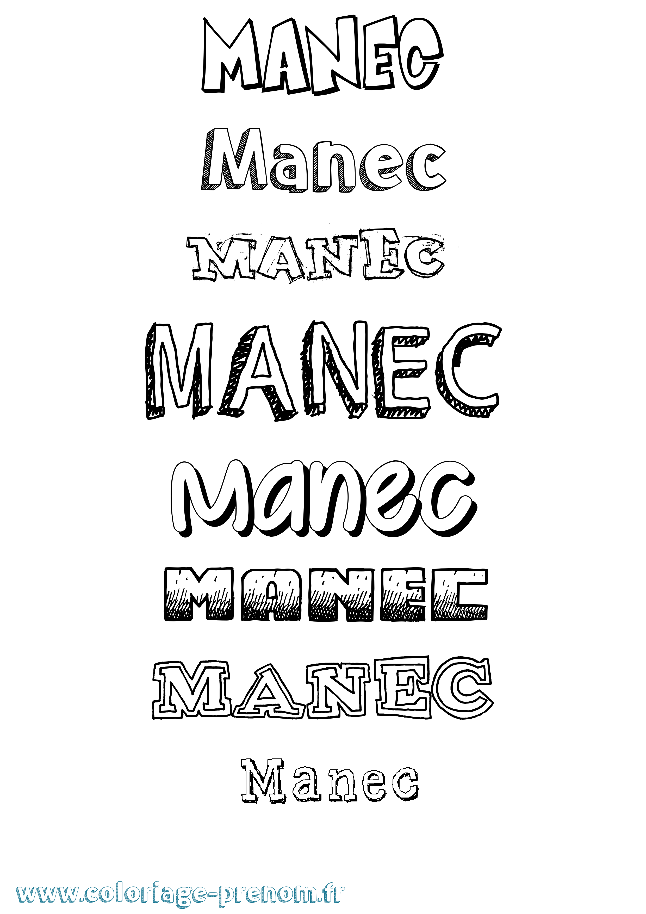 Coloriage Manec Dessiné Coloriage prénom Manec Dessiné