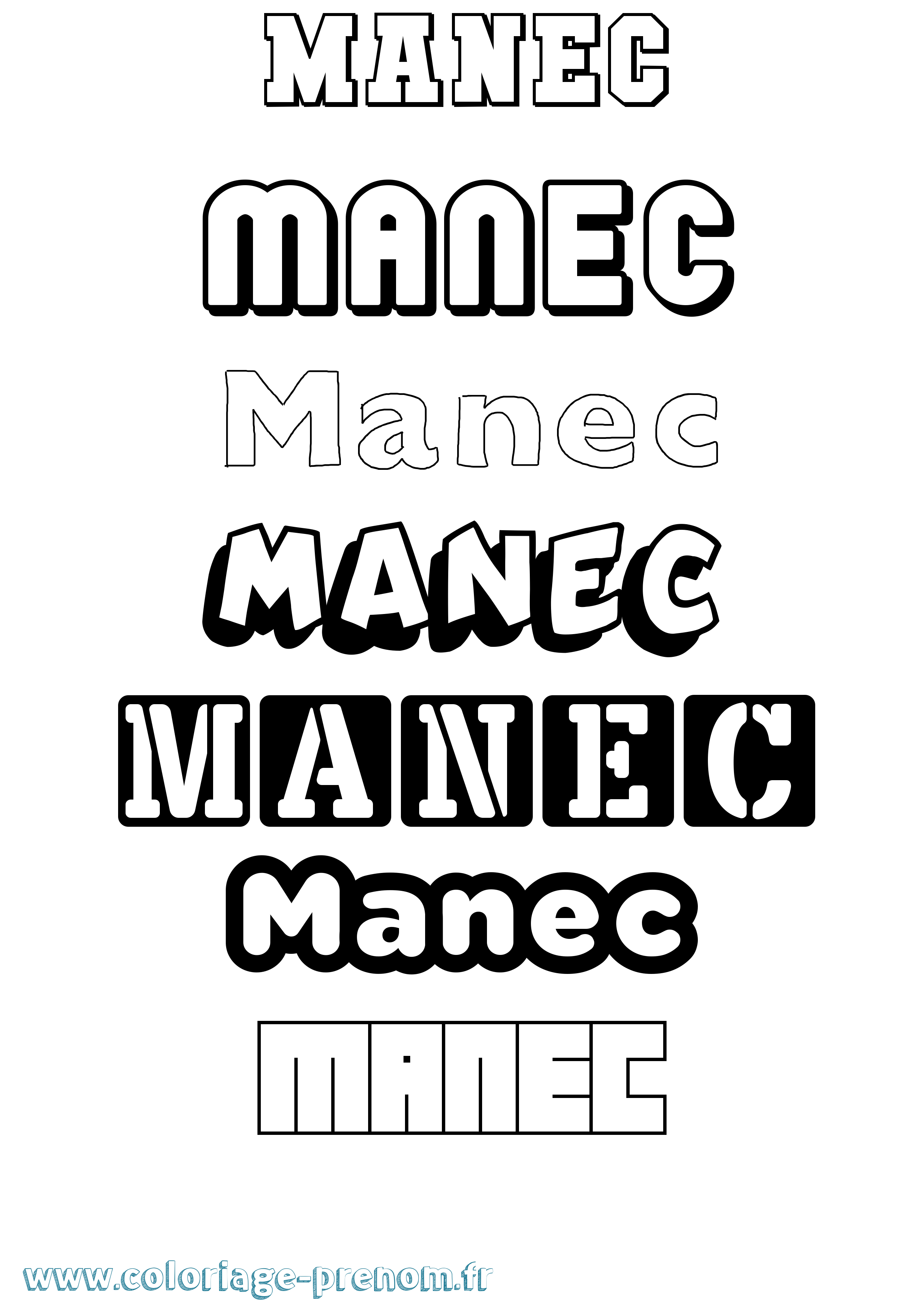 Coloriage Manec Simple Coloriage prénom Manec Simple