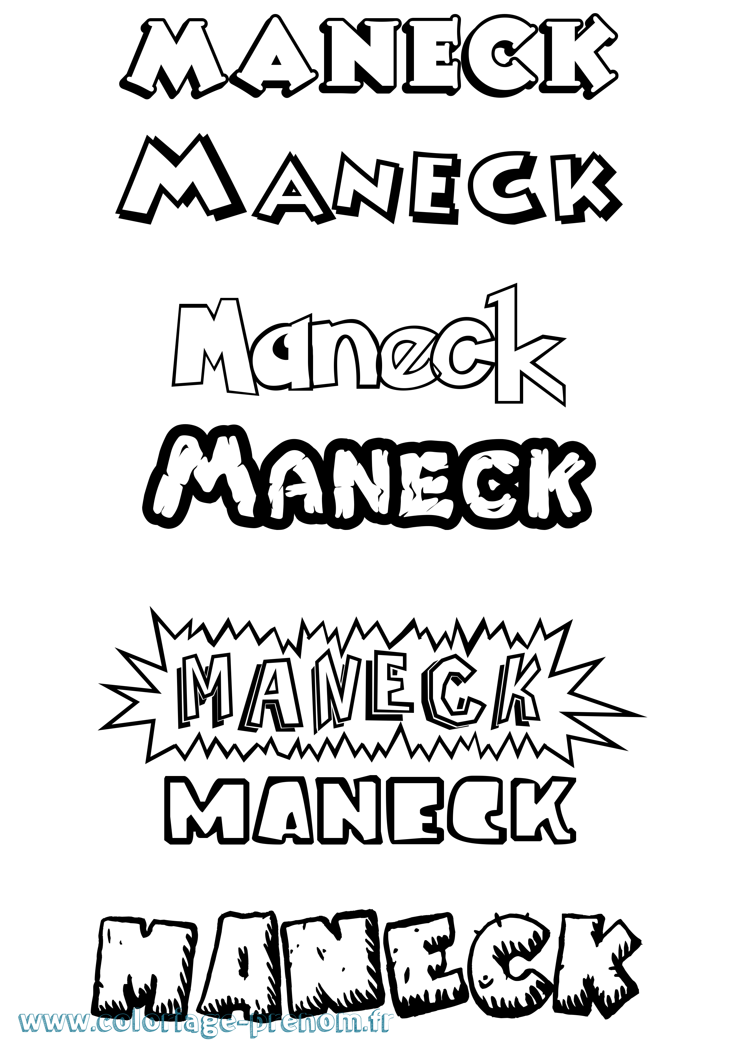 Coloriage Maneck Dessin Animé Coloriage prénom Maneck Dessin Animé