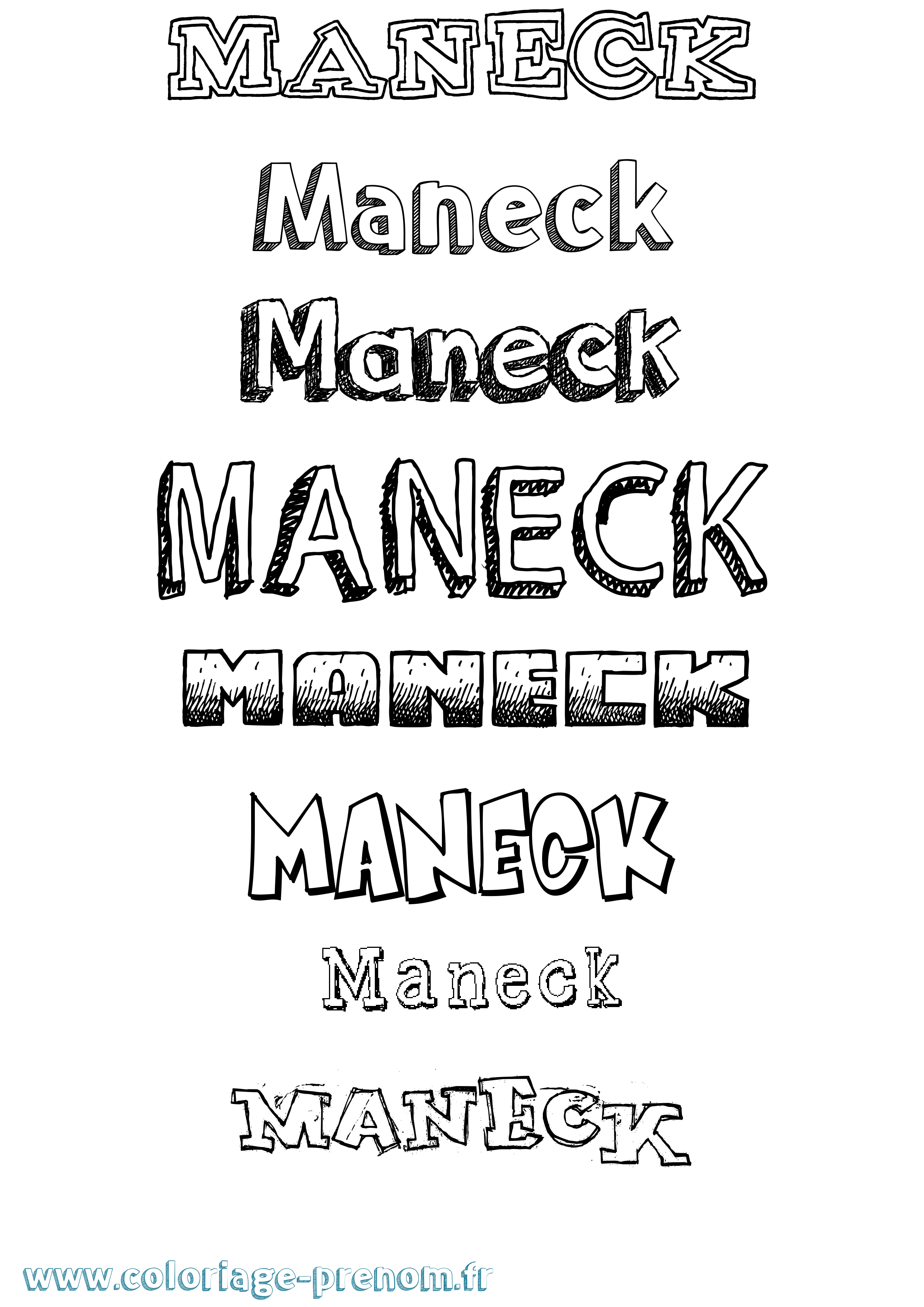 Coloriage Maneck Dessiné Coloriage prénom Maneck Dessiné