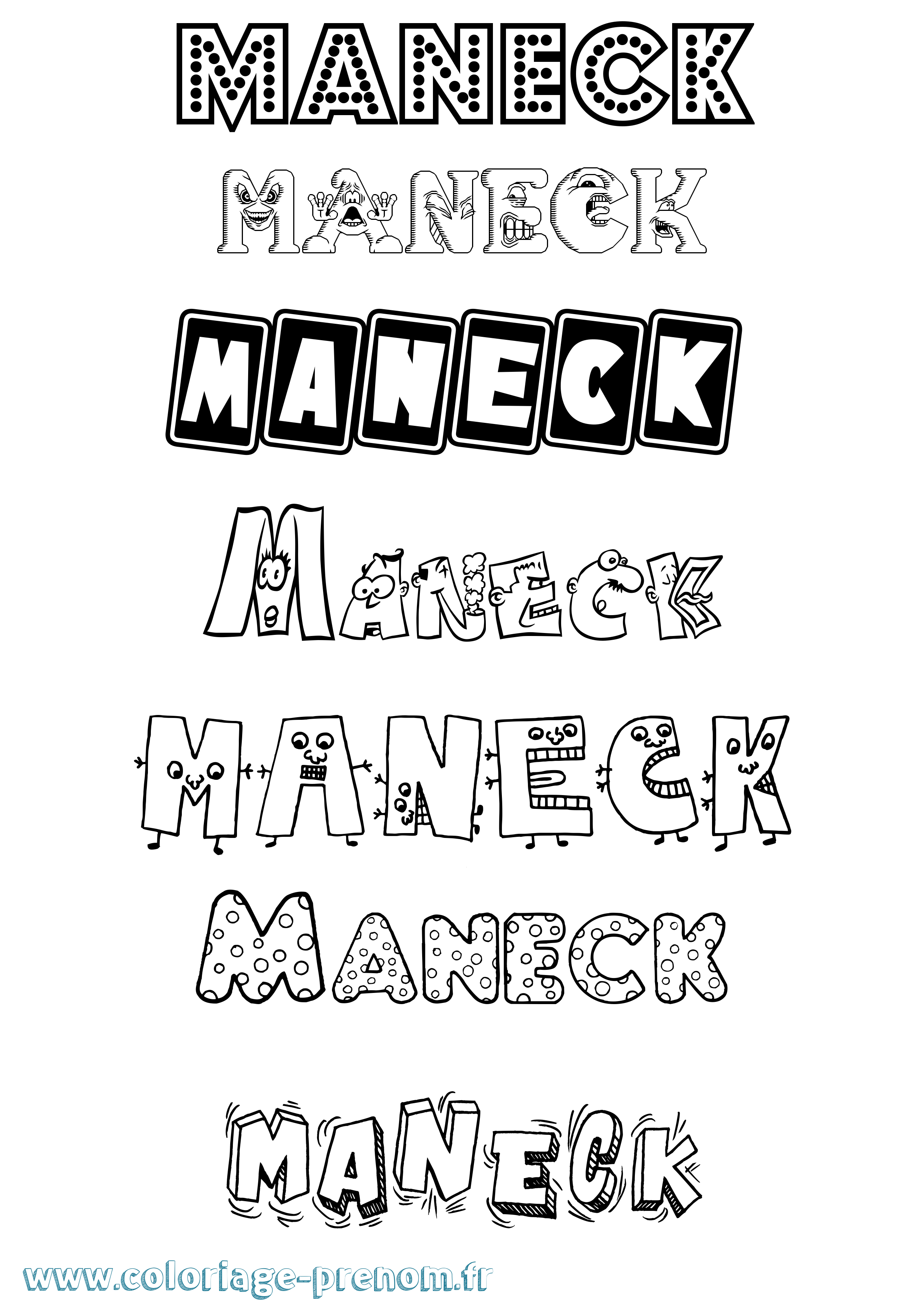 Coloriage Maneck Fun Coloriage prénom Maneck Fun