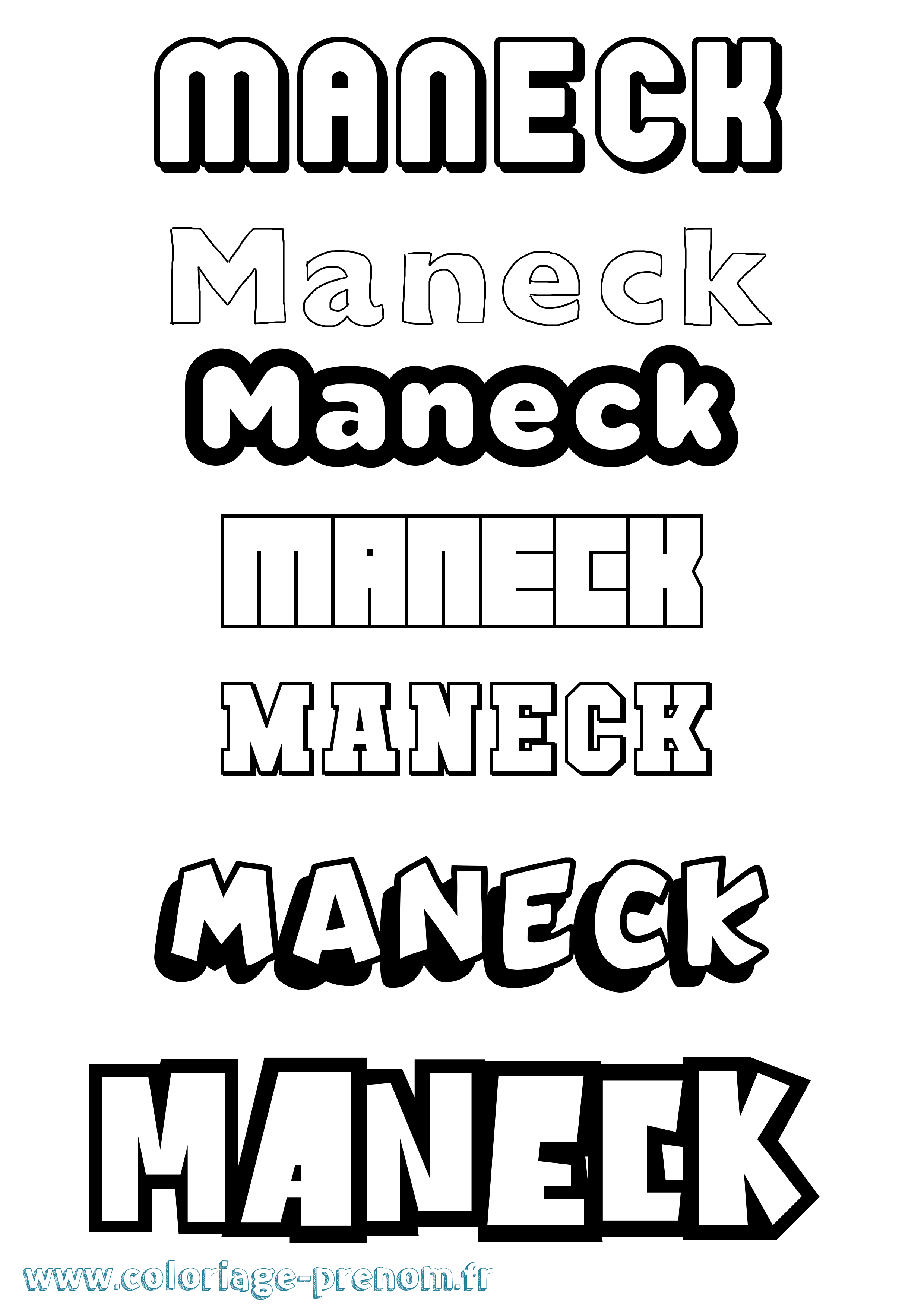 Coloriage Maneck Simple Coloriage prénom Maneck Simple