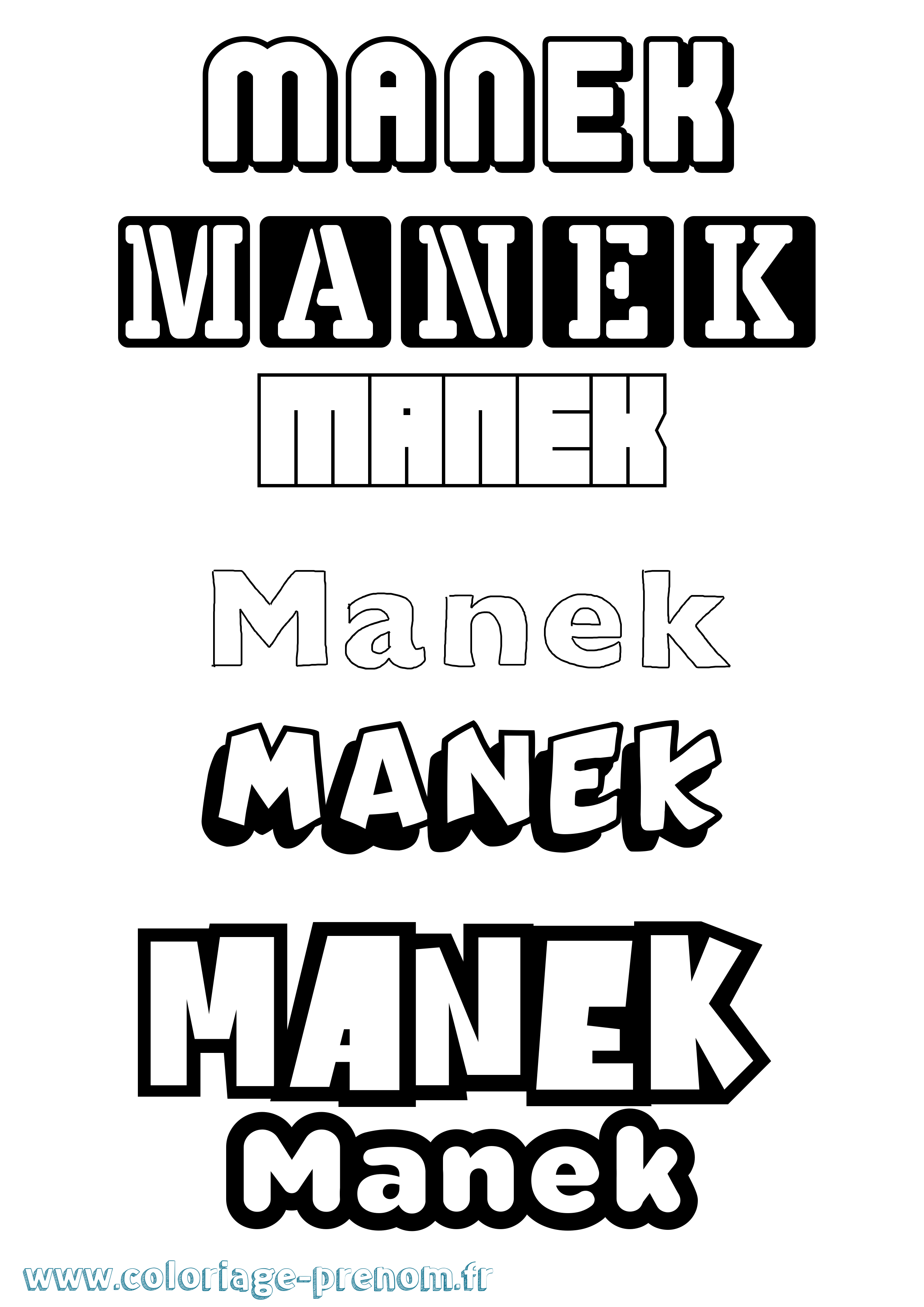 Coloriage Manek Simple Coloriage prénom Manek Simple