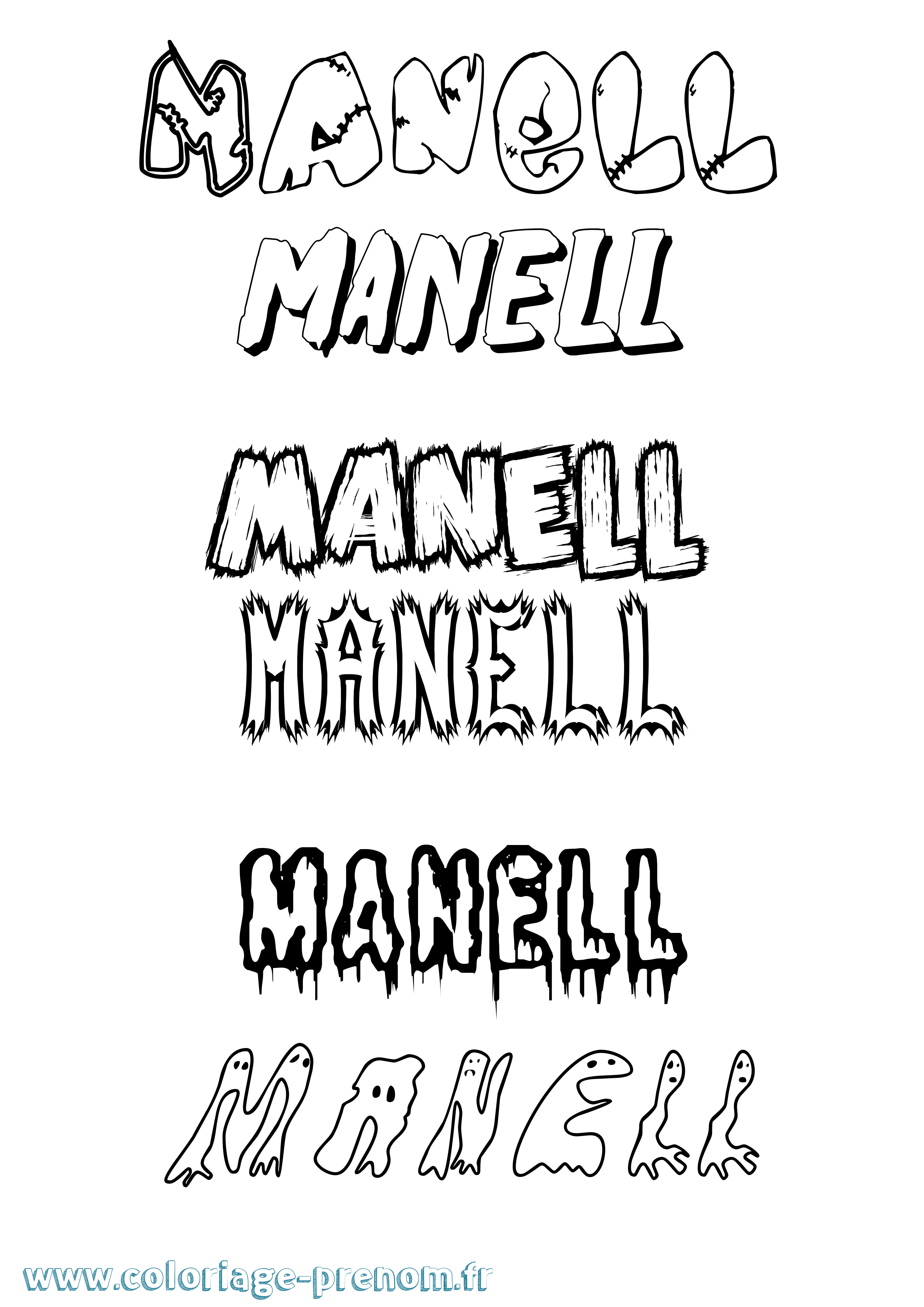 Coloriage Manell Frisson Coloriage prénom Manell Frisson
