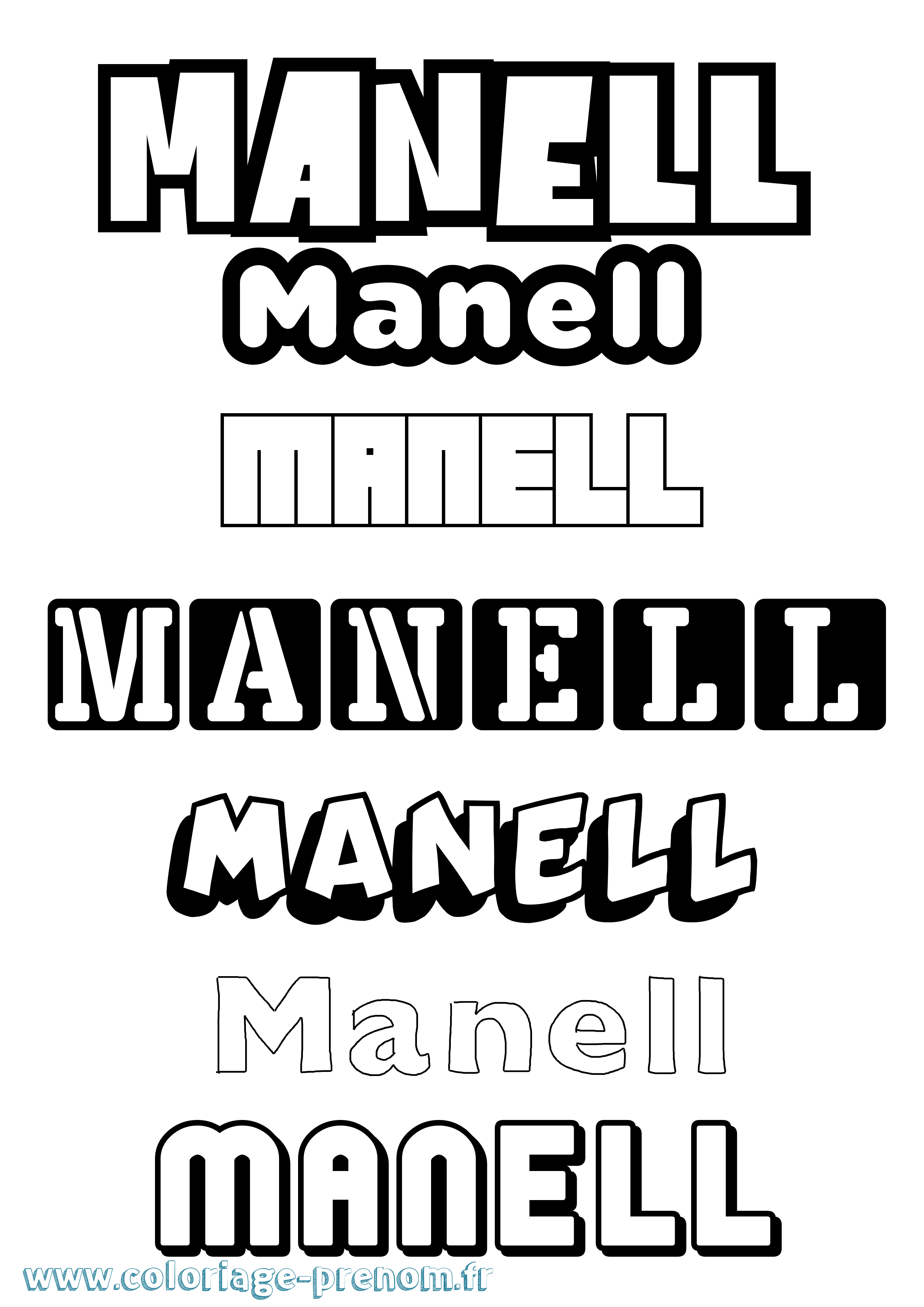 Coloriage Manell Simple Coloriage prénom Manell Simple