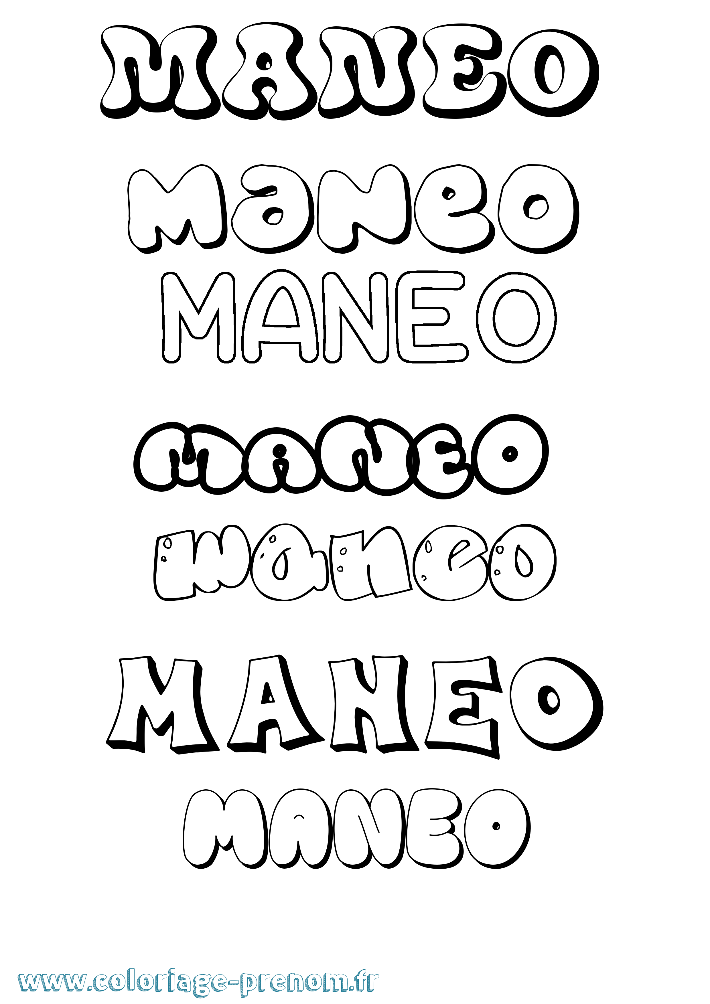 Coloriage Maneo Bubble Coloriage prénom Maneo Bubble