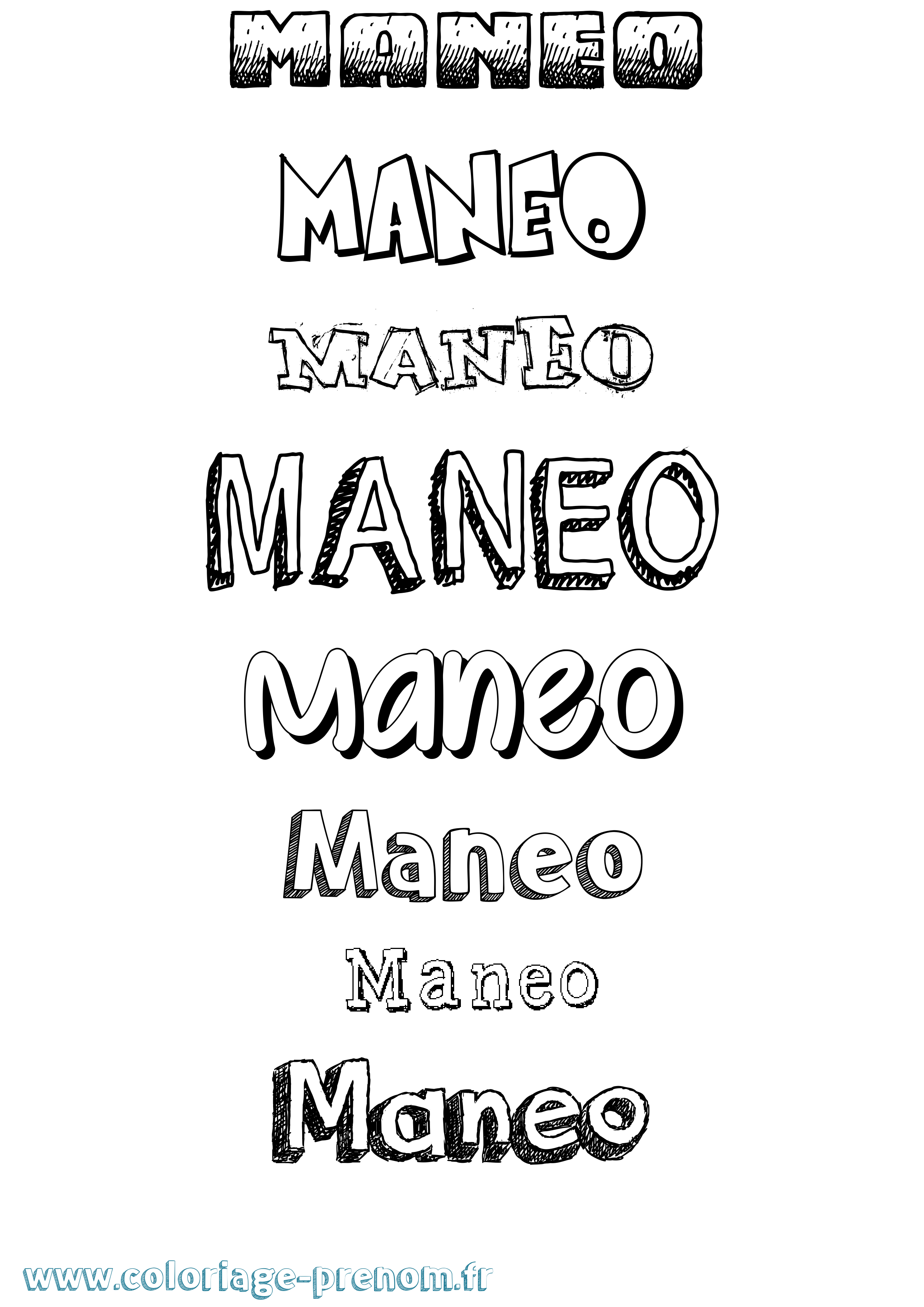 Coloriage Maneo Dessiné Coloriage prénom Maneo Dessiné