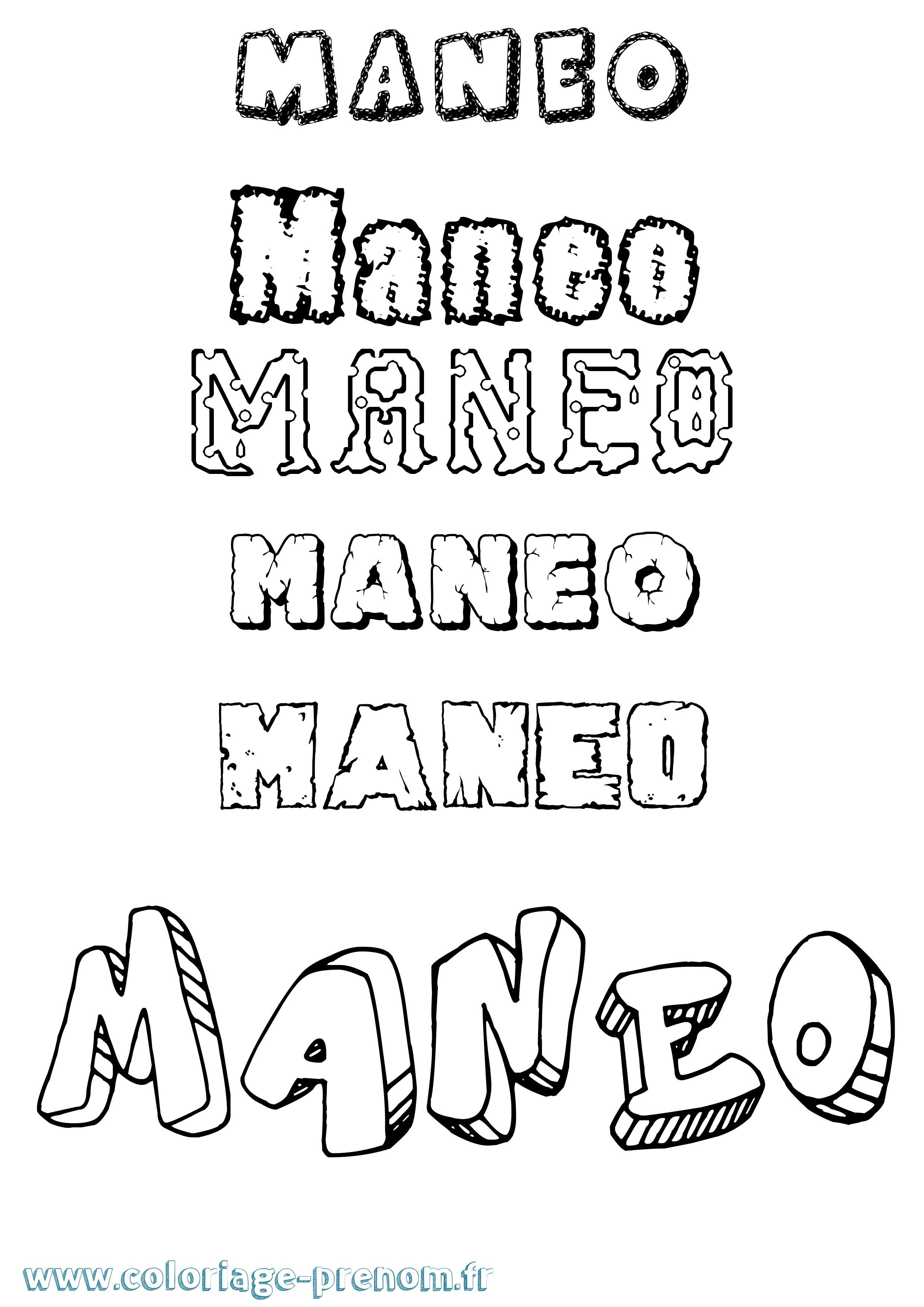Coloriage Maneo Destructuré Coloriage prénom Maneo Destructuré