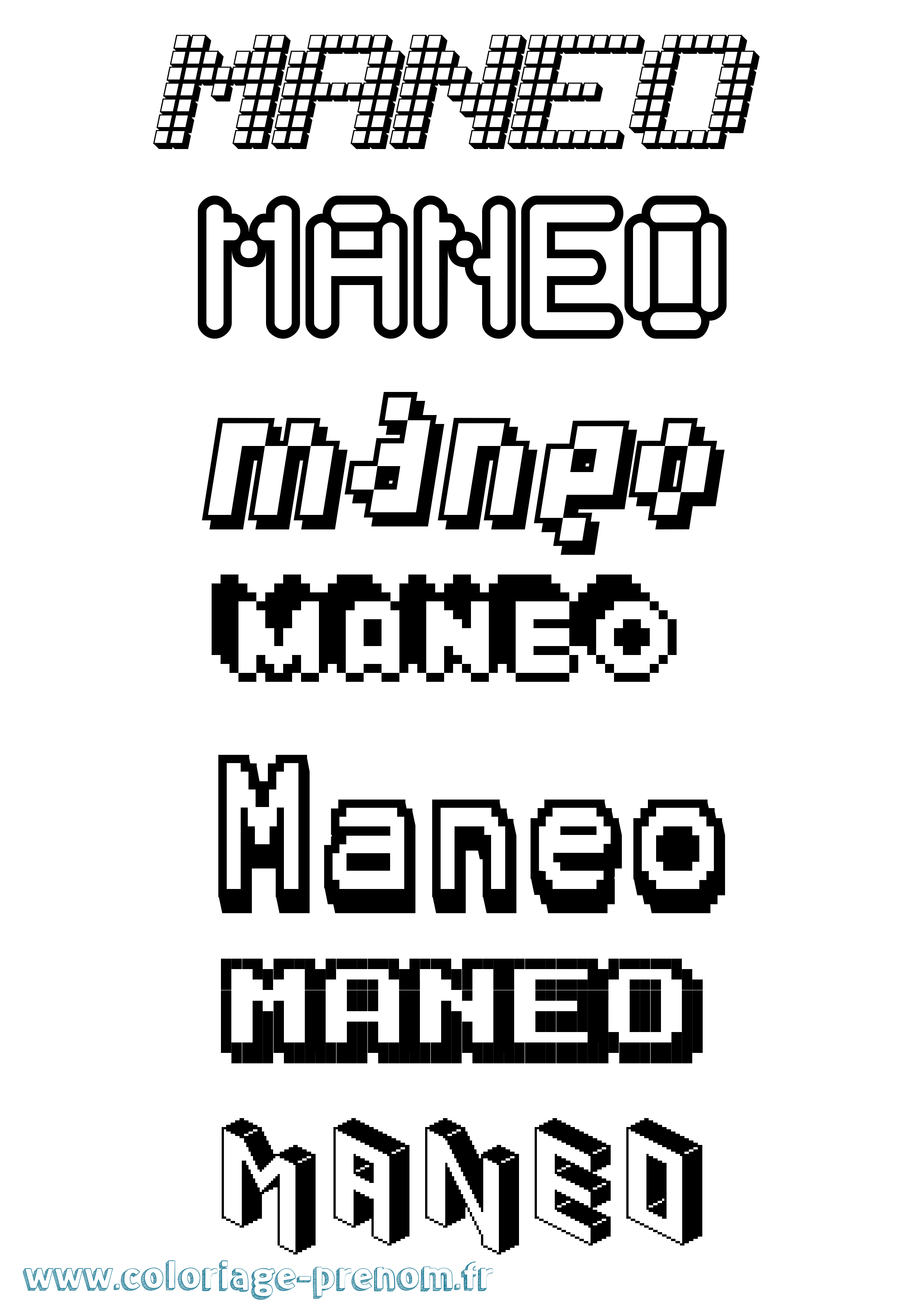 Coloriage Maneo Pixel Coloriage prénom Maneo Pixel