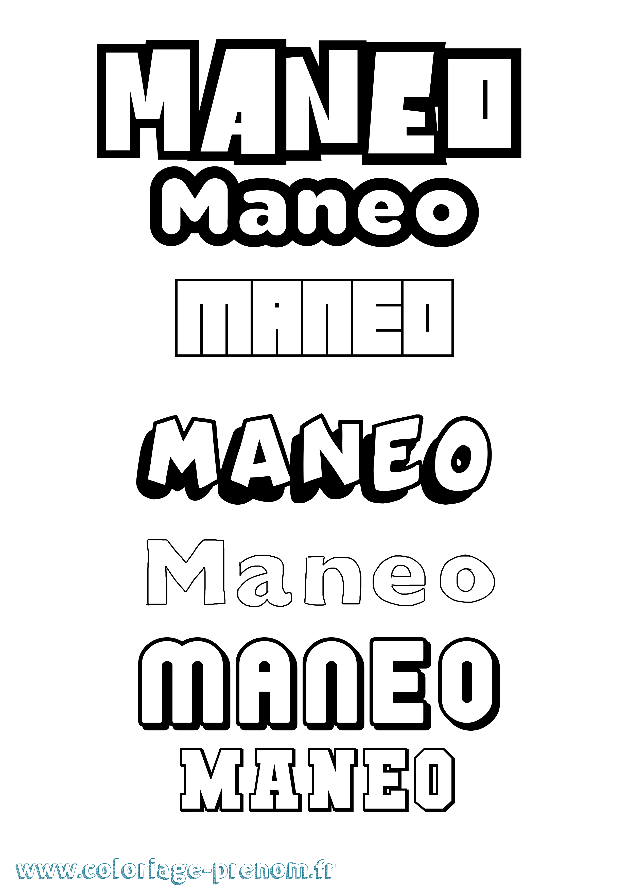 Coloriage Maneo Simple Coloriage prénom Maneo Simple