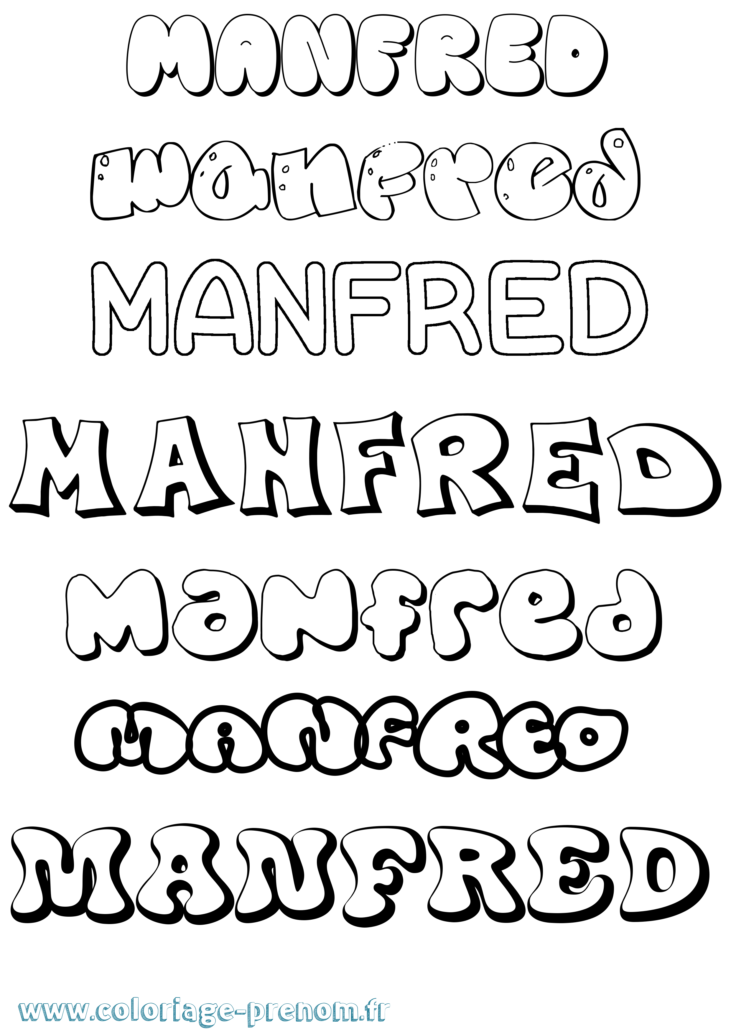 Coloriage Manfred Bubble Coloriage prénom Manfred Bubble
