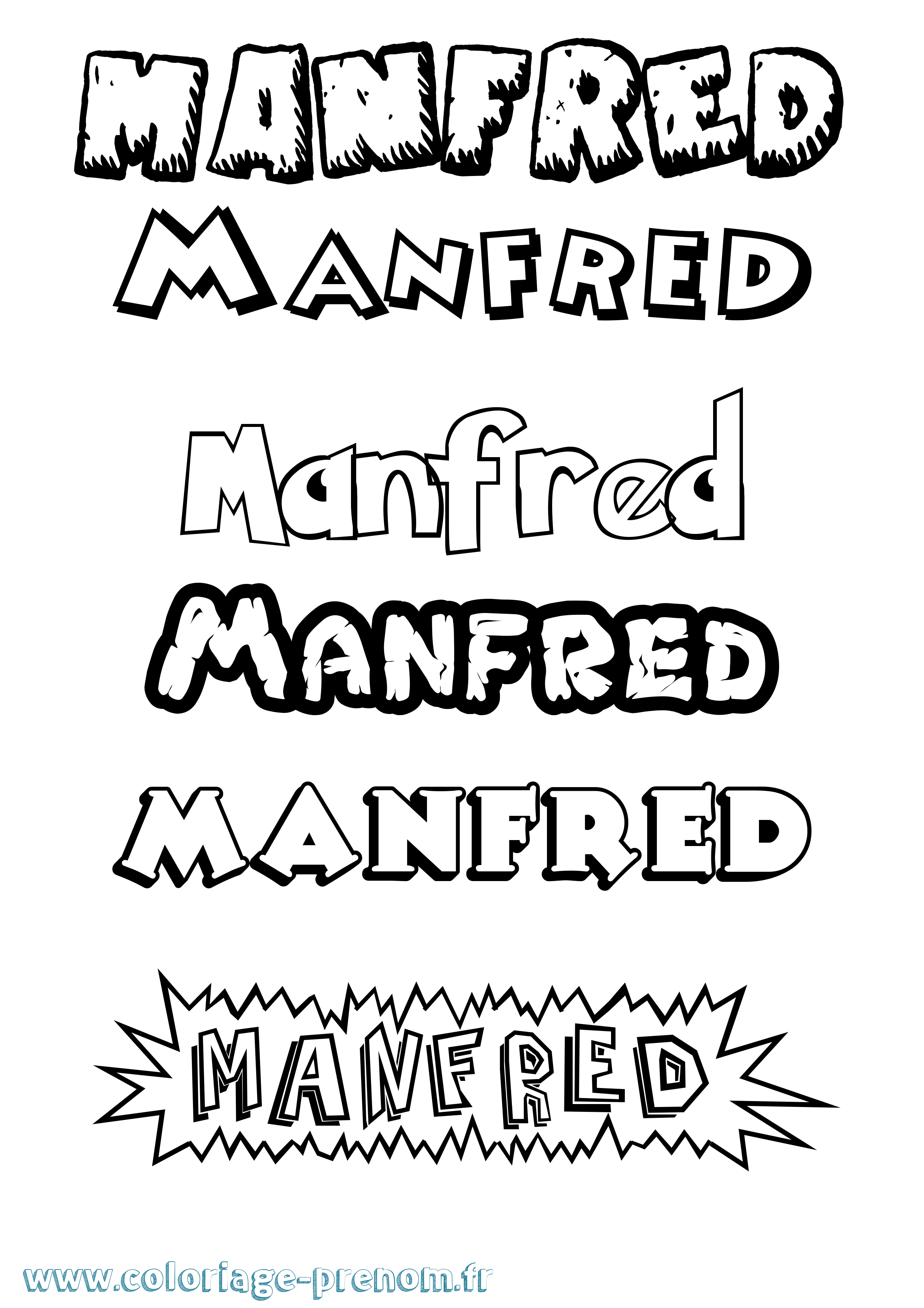 Coloriage Manfred Dessin Animé Coloriage prénom Manfred Dessin Animé