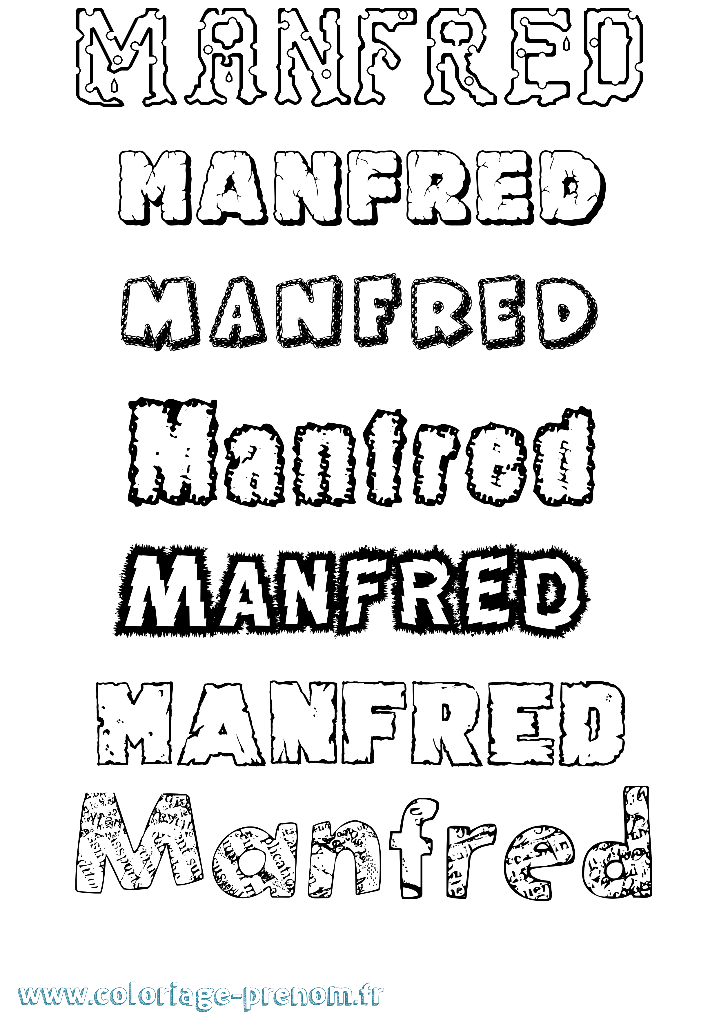 Coloriage Manfred Destructuré Coloriage prénom Manfred Destructuré