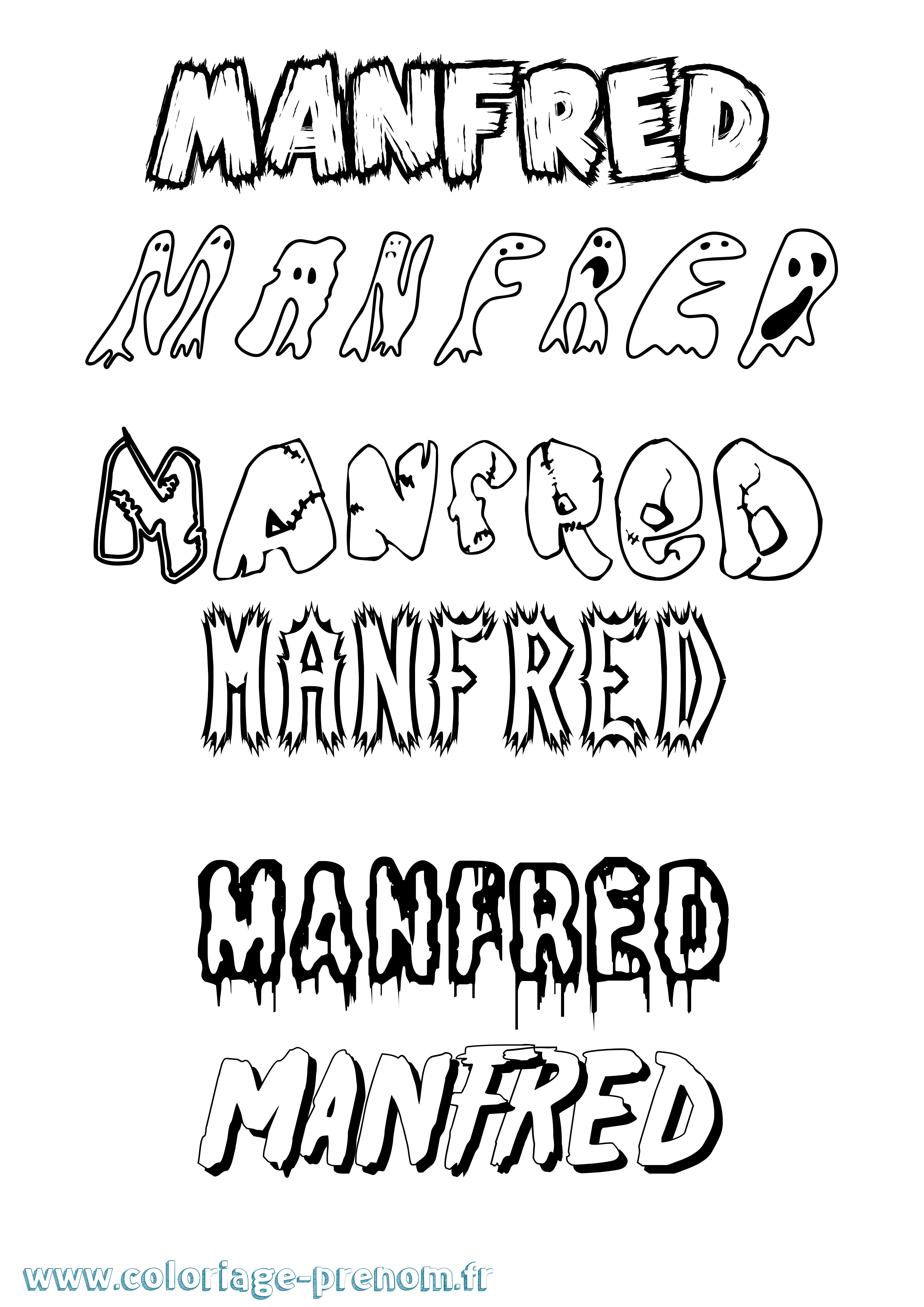 Coloriage Manfred Frisson Coloriage prénom Manfred Frisson