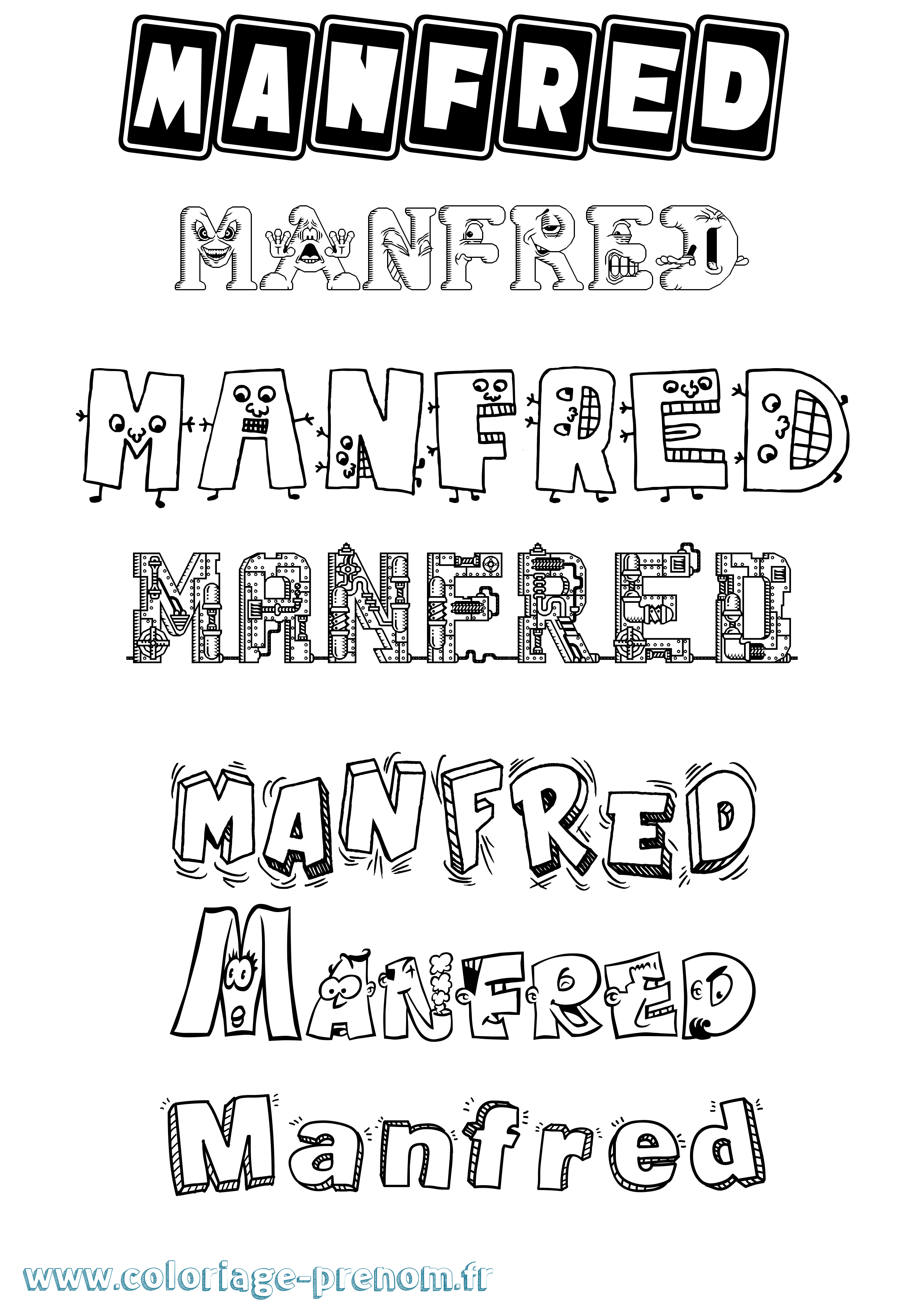 Coloriage Manfred Fun Coloriage prénom Manfred Fun