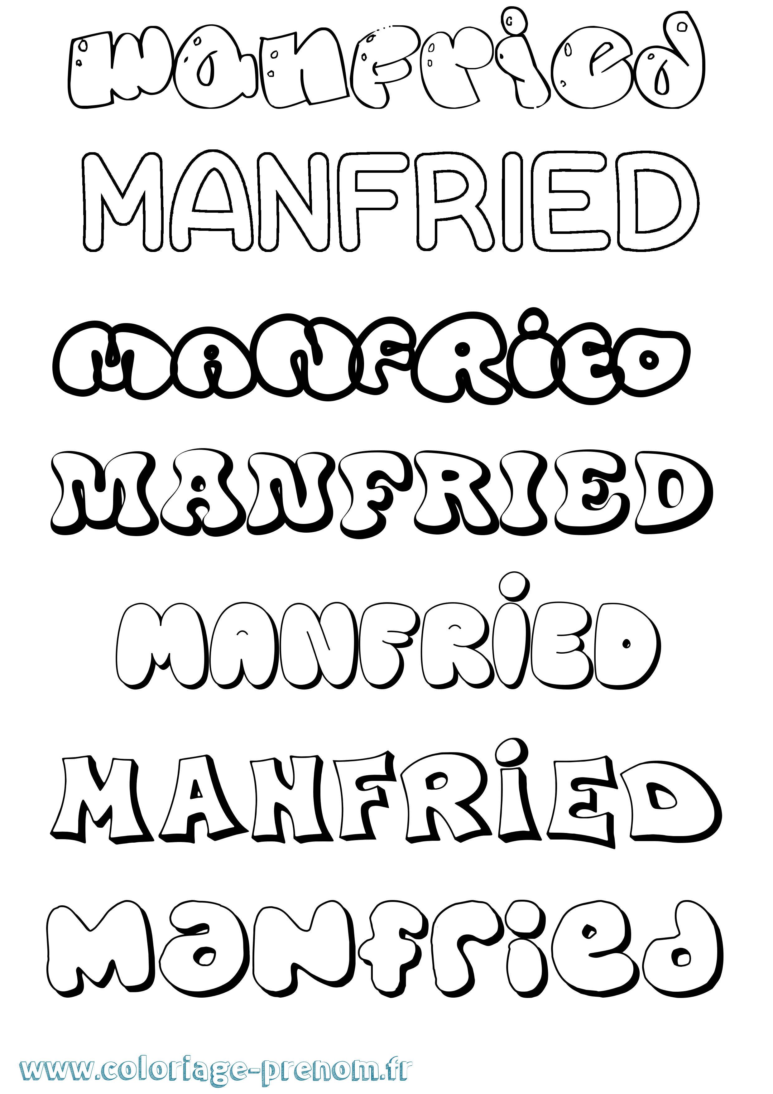 Coloriage Manfried Bubble Coloriage prénom Manfried Bubble