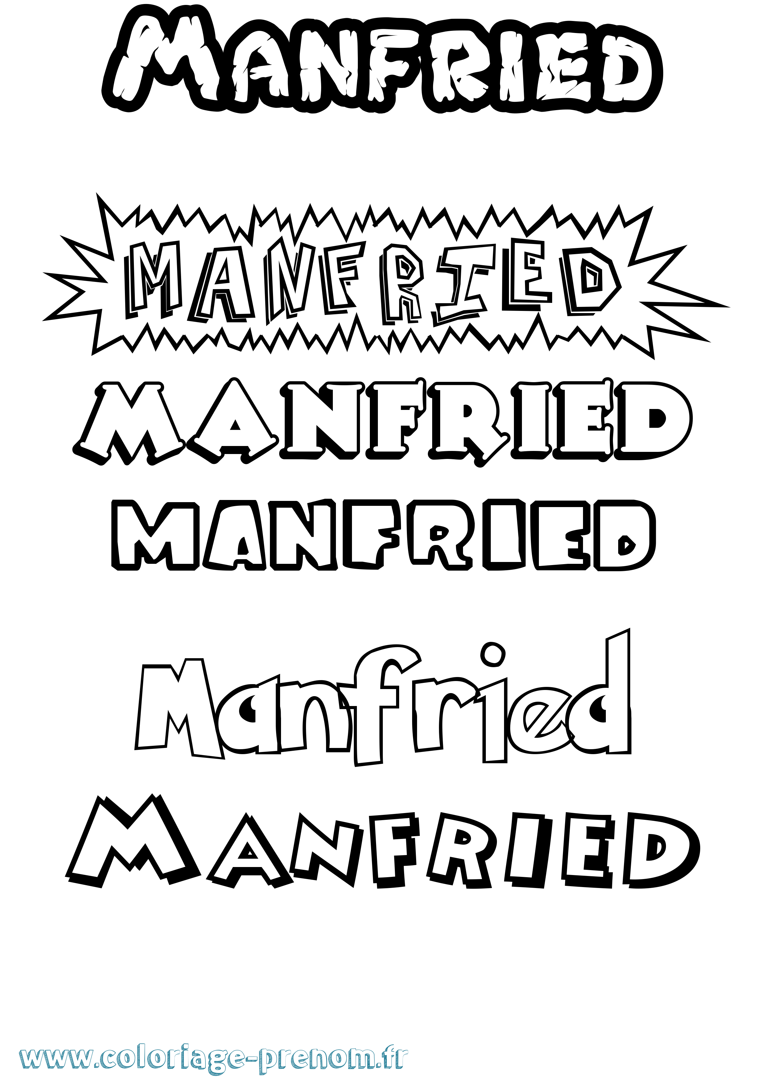 Coloriage Manfried Dessin Animé Coloriage prénom Manfried Dessin Animé