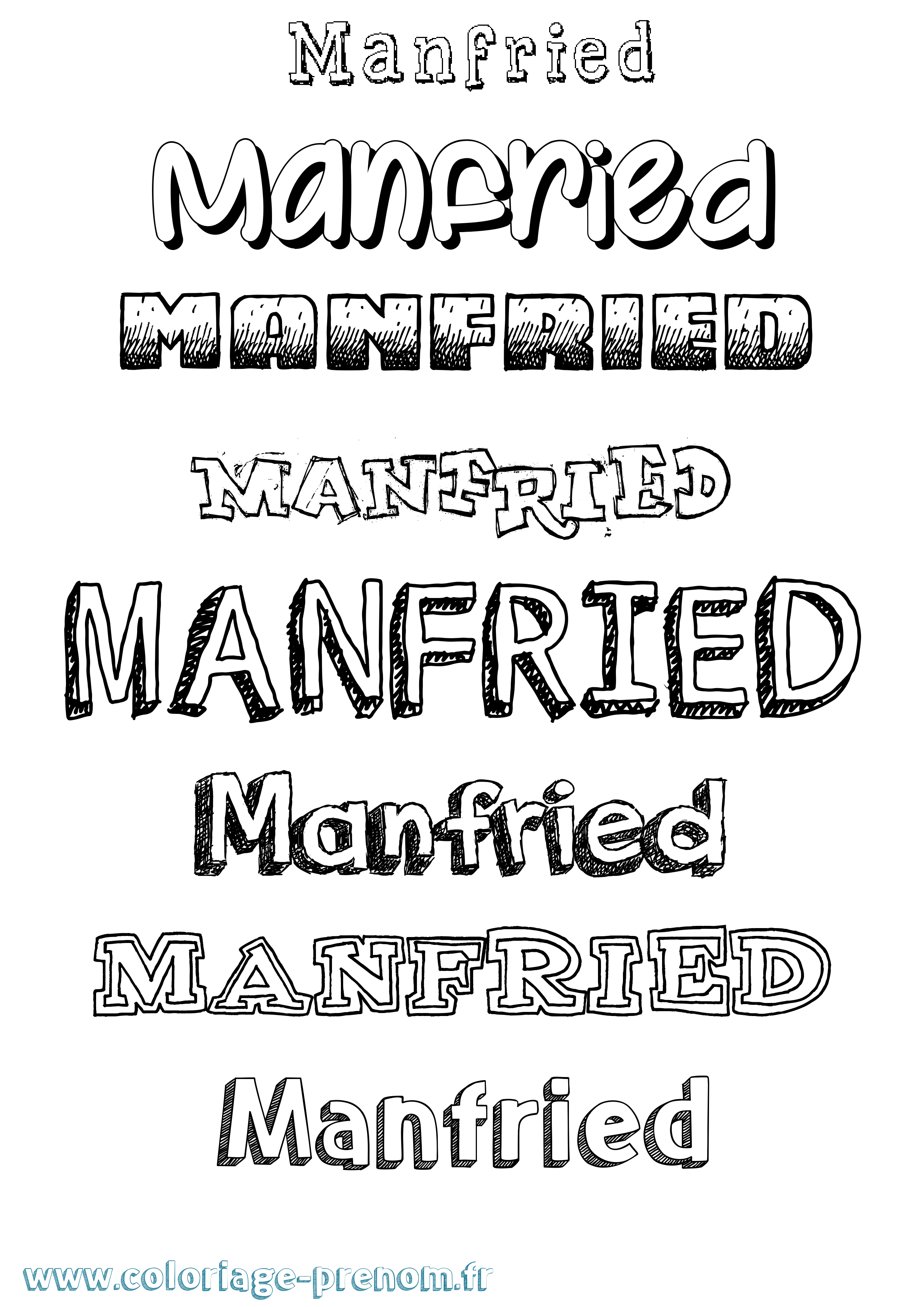 Coloriage Manfried Dessiné Coloriage prénom Manfried Dessiné